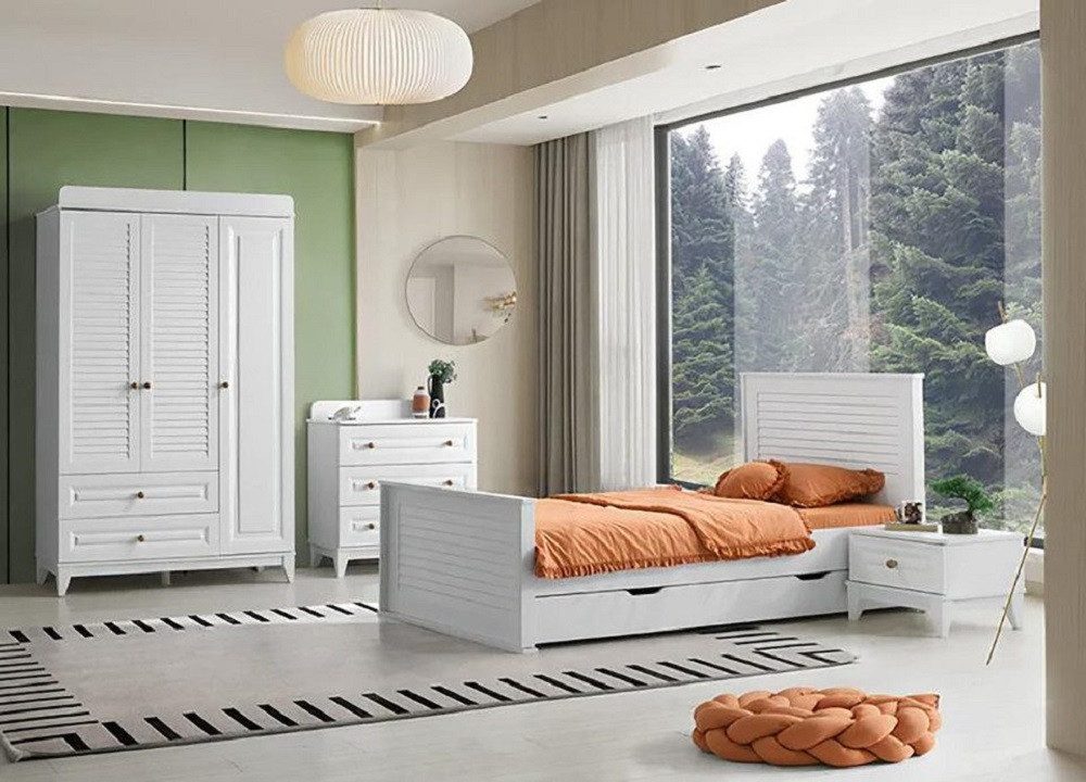Jugendzimmer-Set Modernes Kinderzimmer-Set aus Holz mit Bett und Stauraum