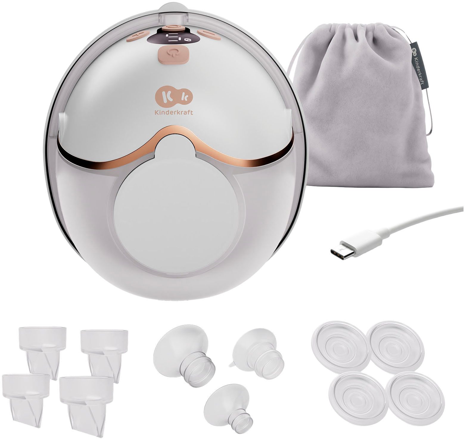 Kinderkraft Elektrische Milchpumpe MAMAFLOW, mit 4 Modi; ideal für die Handtasche