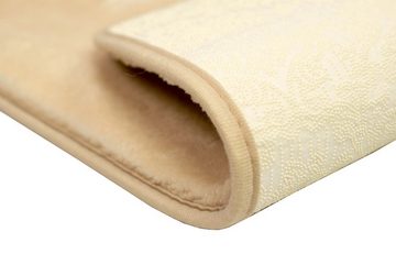 Teppich Badematte Badgarnitur Set 2-teilig Duschvorleger Badteppich waschbar beige, Carpetia, rechteckig, Höhe: 18 mm