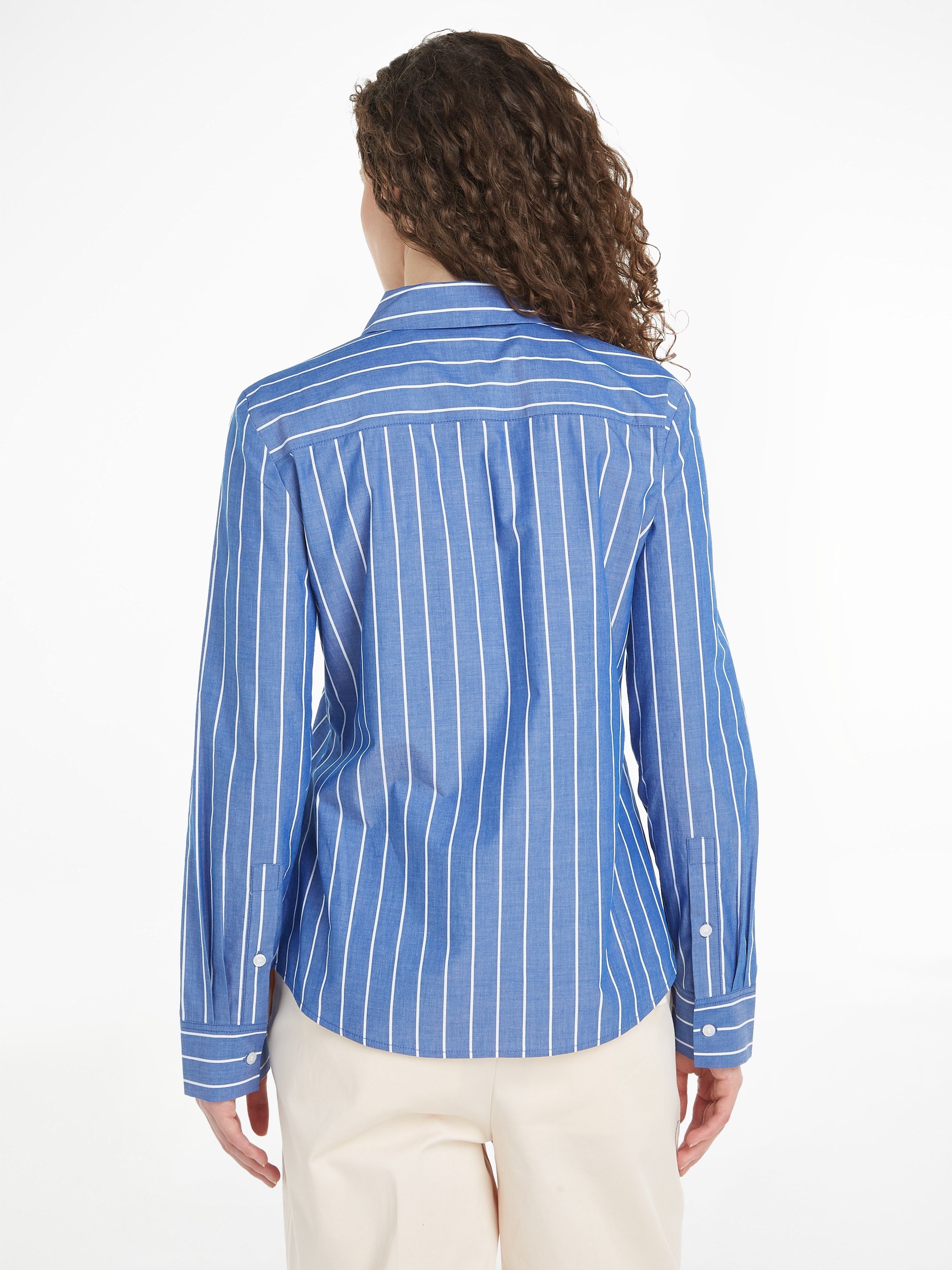 Hemdbluse mit STRIPE BASEBALL Tommy Logostickerei REGULAR SHIRT Hilfiger