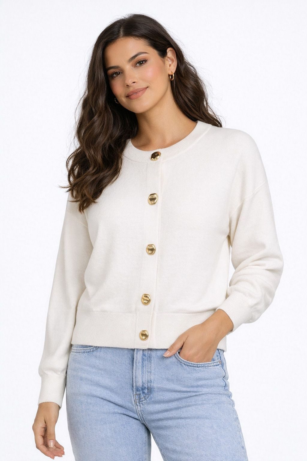 YAYA Cardigan Cardigan mit Knöpfen