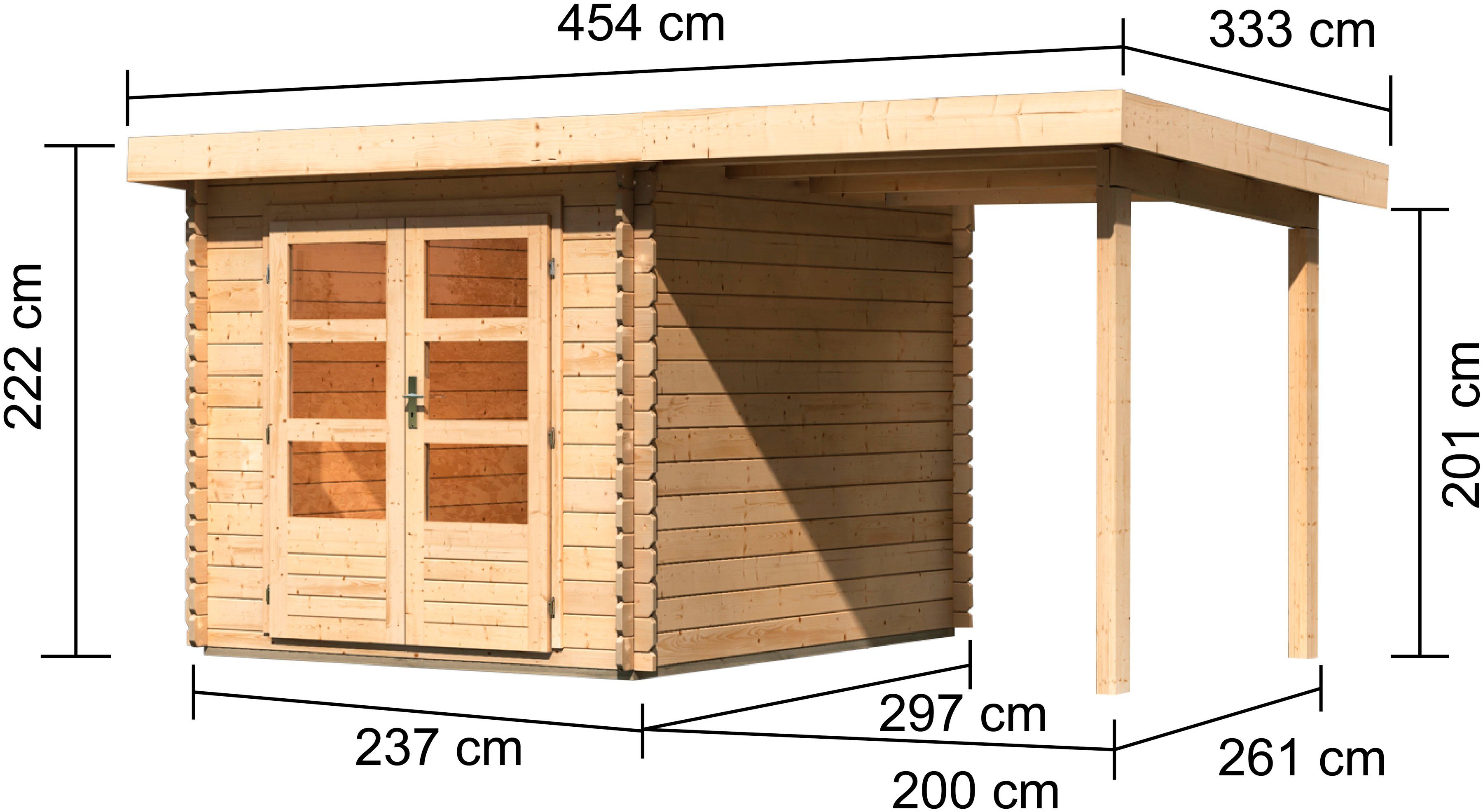 Karibu Gartenhaus Bastrup 4, BxT: cm, (Set) 455x333