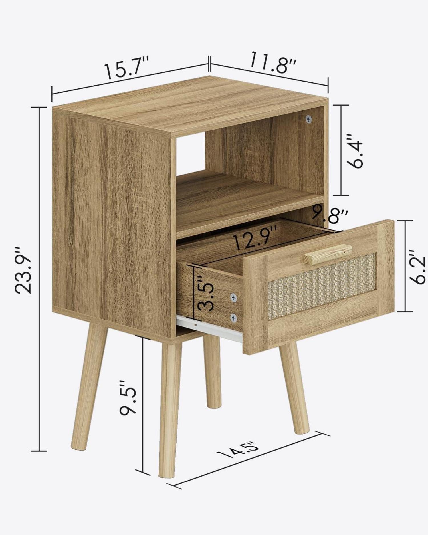 LuxusKollektion Nachttisch Nachttisch Rattan Holz Gelb günstig online kaufen