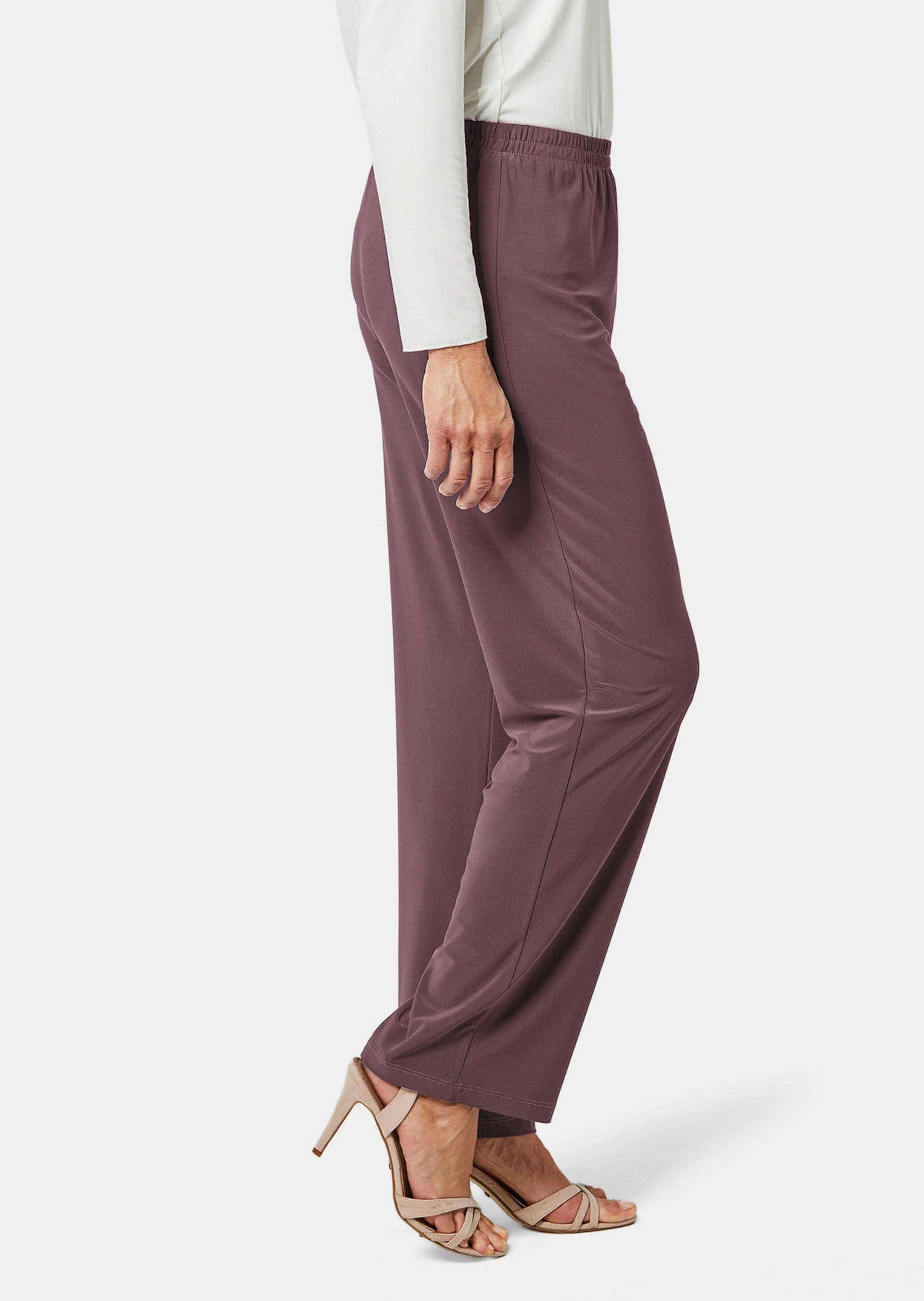 GOLDNER Schlupfhose Kurzgröße: Slinky-Hose mit weitem Bein Jerseyhose mit Schlupfbund und Knöchellänge