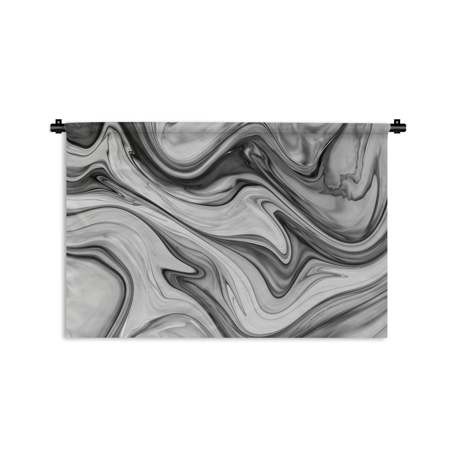 MuchoWow Wanddekoobjekt Marmor - Muster - Grau - Marmoroptik - Schwarz, Wanddeko für Wohnzimmer, Schlafzimmer, Kleid, Wandbehang, Kinderzimmer