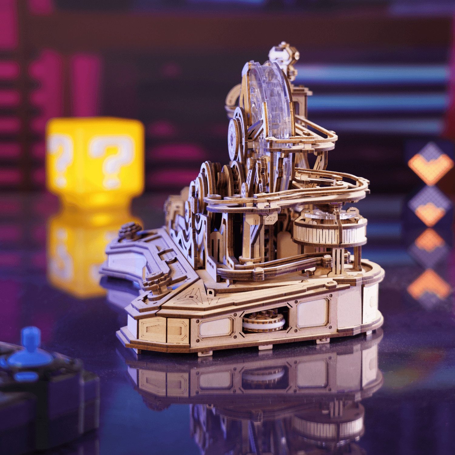 Robotime Modellbausatz Robotime Gear Ball Challenge Mechanisches Holzpuzzle, (653-tlg)