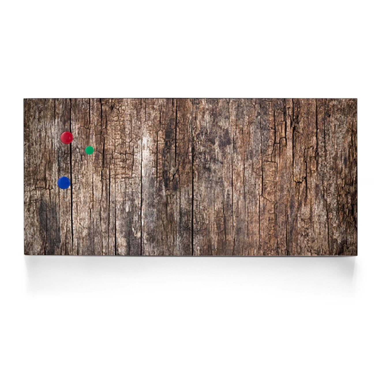 banjado Wandtafel Stahl Altes Holz, (inkl. 4 Magnete, Stahlmagnettafel) schwarz