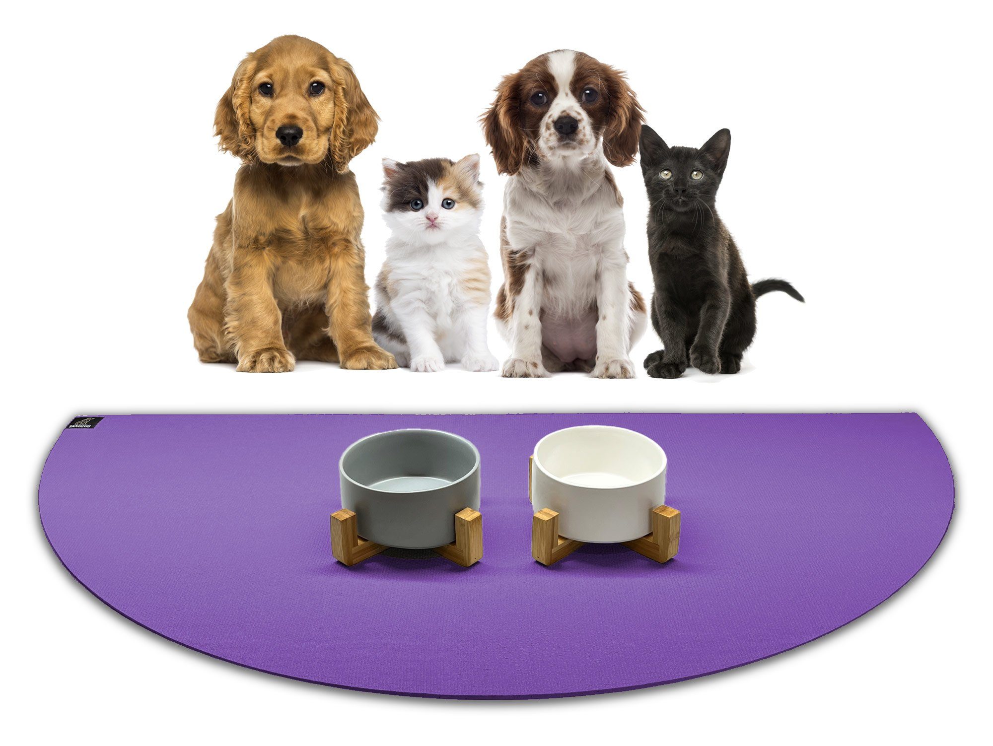 Sanozoo Napfunterlage Öko-Tex & Made in Germany, 2-St., für Hunde & Katzen in Eckig, Rund, Halbrund oder Eckrund