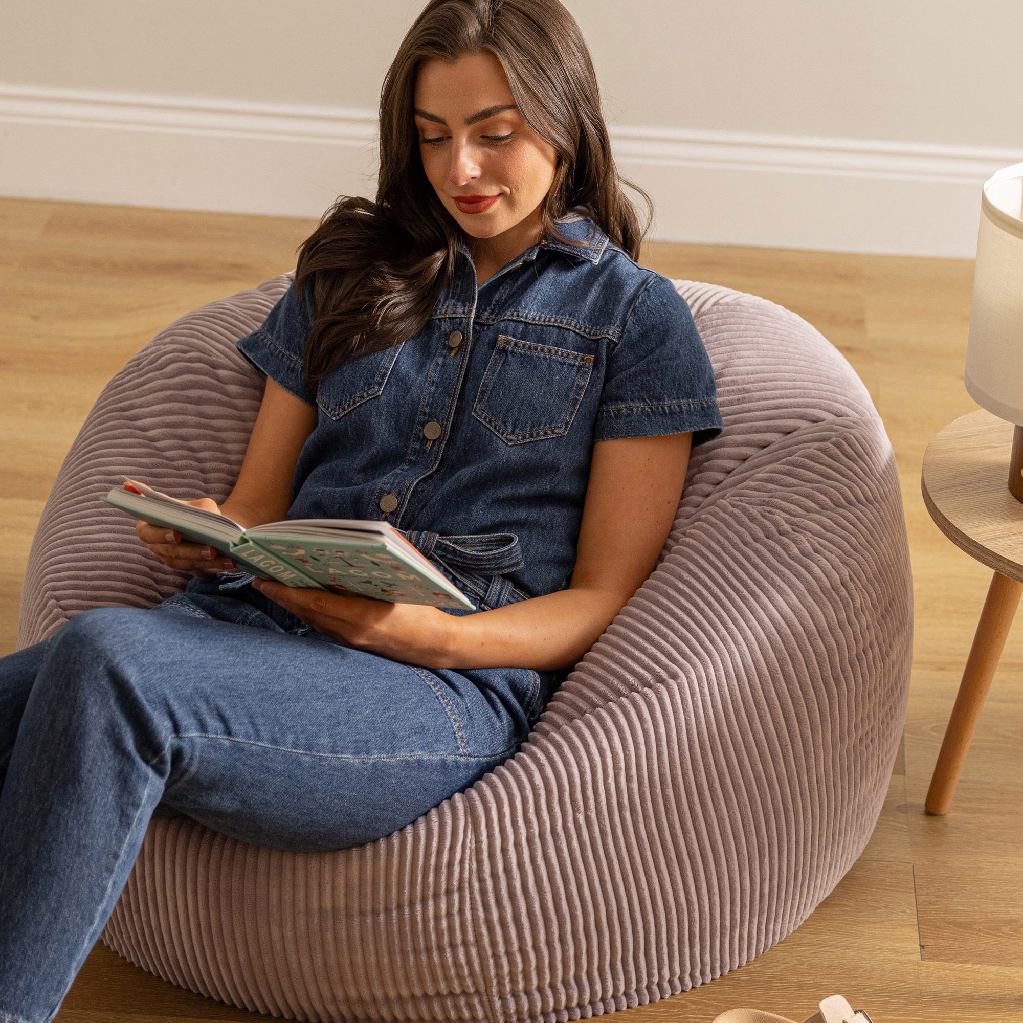 icon Sitzsack Sitzsack Erwachsene aus Cord flauschig „Kingston“, 85x50cm, Made in Germany, für Erwachsene & Kinder, mit Füllung