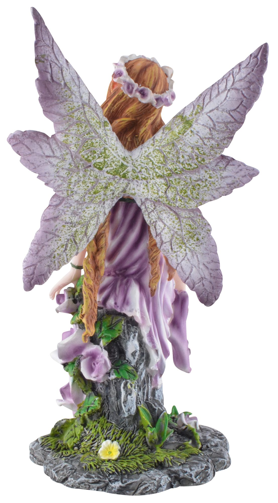 "Violetta" im lilafarbenen aus Kunststein, mit Fee Kleid L/B/H Vogler Gmbh 11x10x20cm direct Größe: Schmetterling ca. - coloriert, Dekofigur