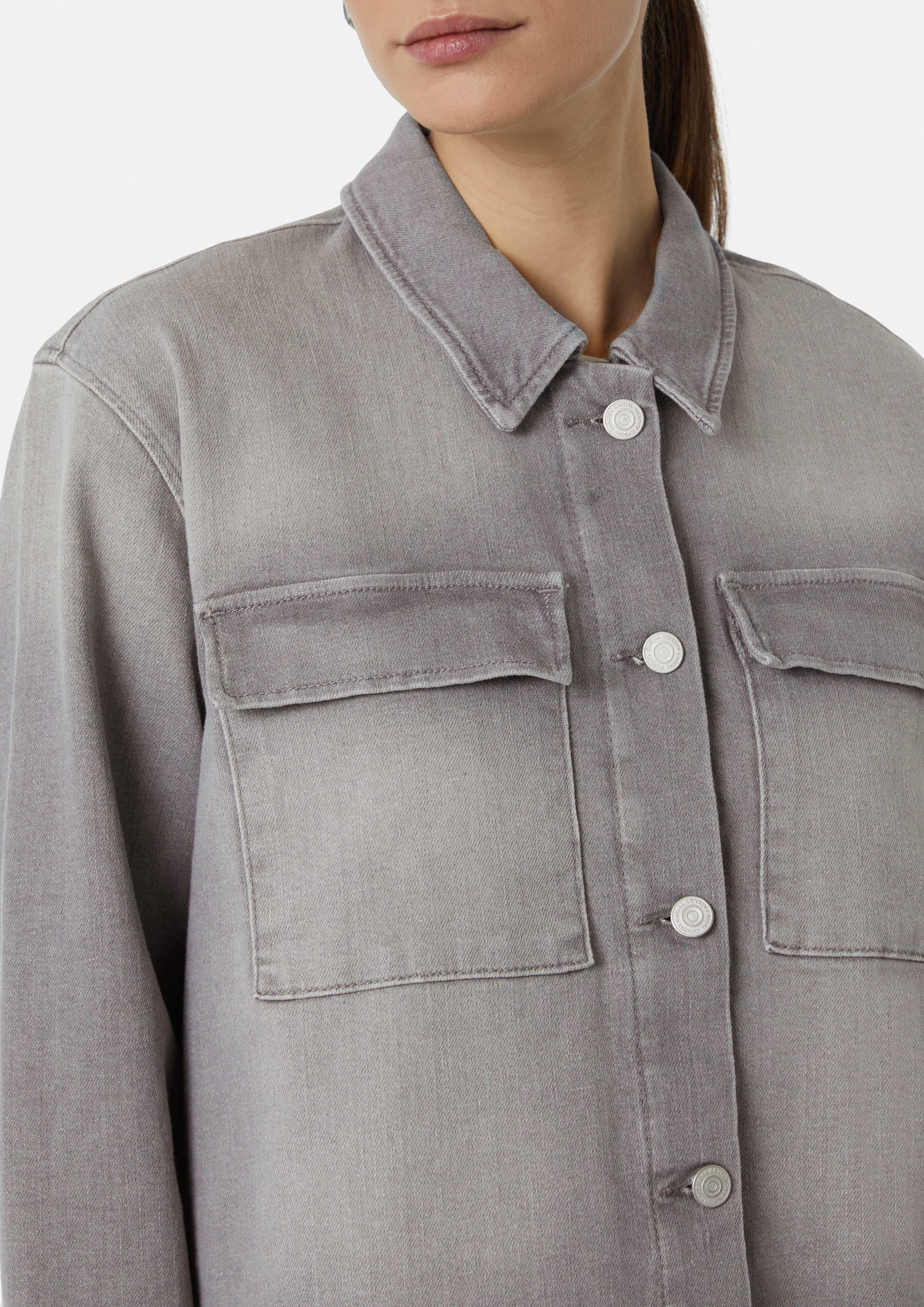 comma casual identity Blusenblazer Elastisches Denim-Overshirt günstig online kaufen