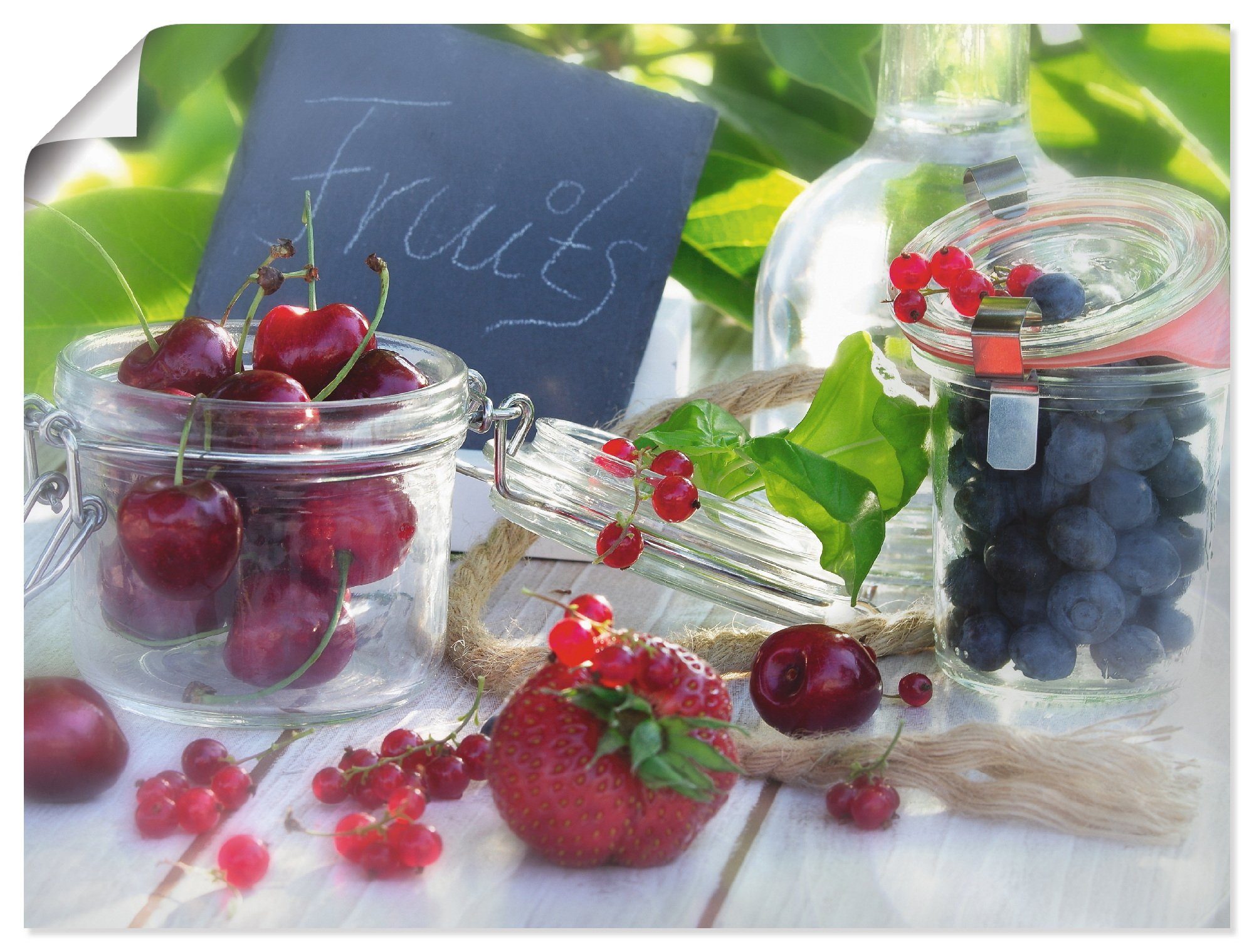 Artland Wandbild Frischer Früchte Sommer, Lebensmittel (1 St), als Leinwandbild, Wandaufkleber oder Poster in versch. Größen
