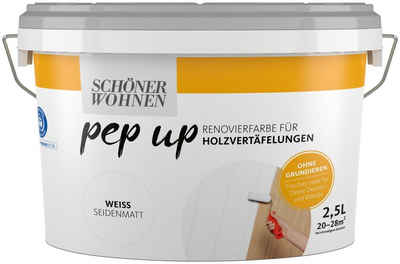 SCHÖNER WOHNEN-Kollektion Lack »pep up - weiß«, 2,5 Liter, weiß, Renovierfarbe für Holzvertäfelungen