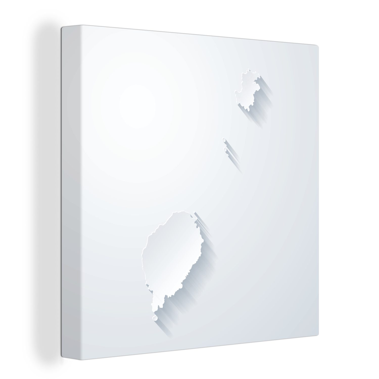 OneMillionCanvasses® Leinwandbild Schwarz-Weiß-Abbildung von Sao Tome und Principe in 3D, (1 St), Leinwand Bilder für Wohnzimmer Schlafzimmer