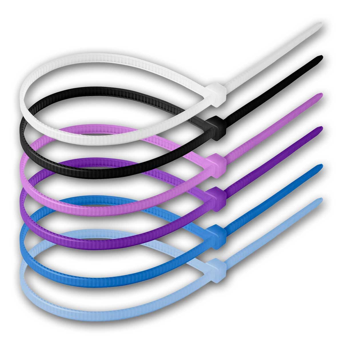 world-trading-net Kabelbinder Kabelbinder-Sortiment 120-teilig 4,8x300mm, PASTEL