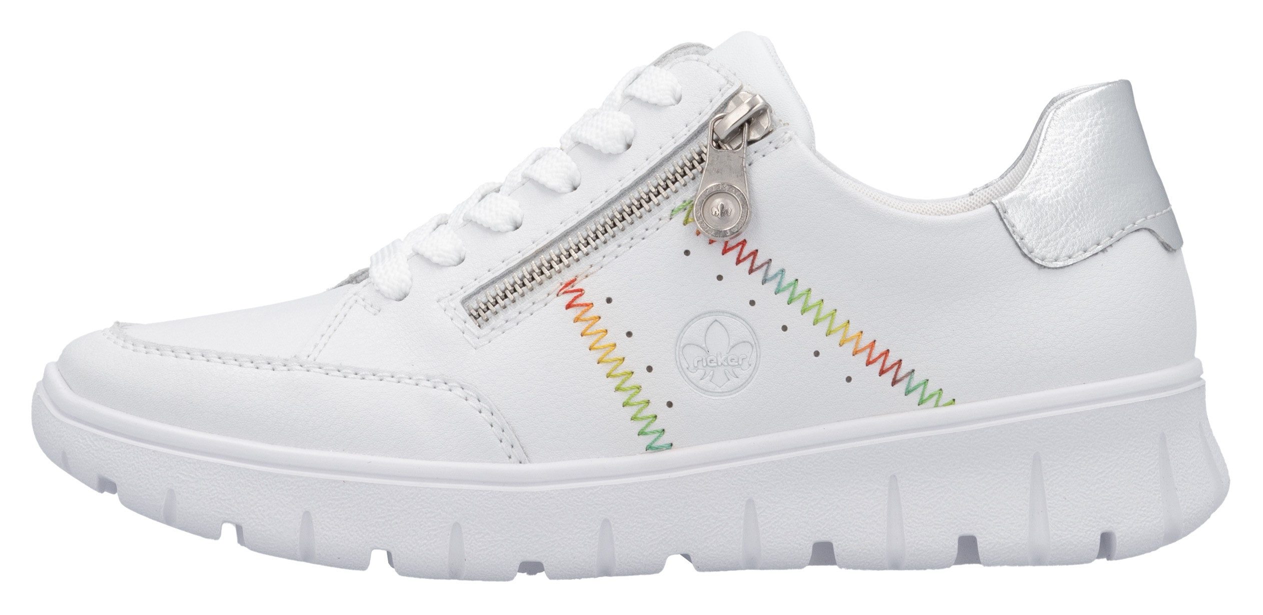 Rieker Sneaker, Schnürschuh, Halbschuh, Freizeitsneaker, seitlicher Reißverschluss