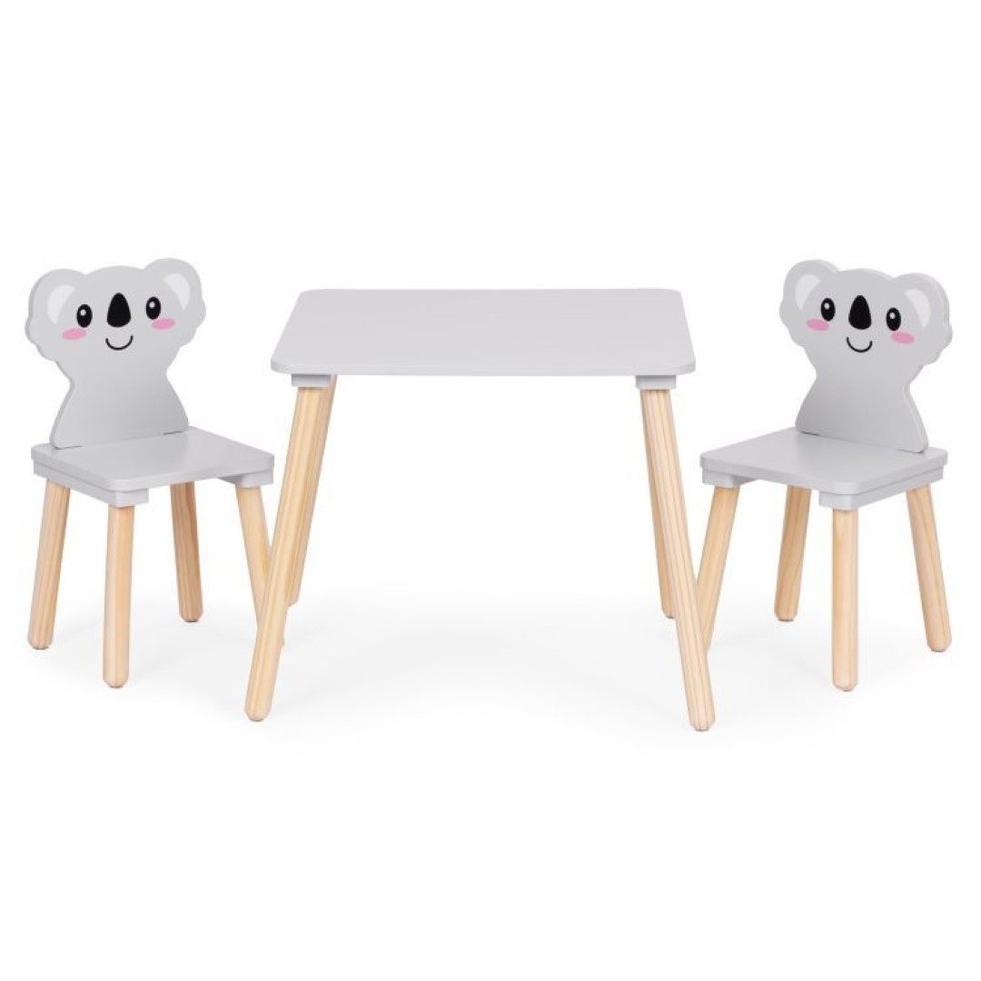 ECOTOYS Kindertisch Kindermöbelset Tisch + 2 Stühle