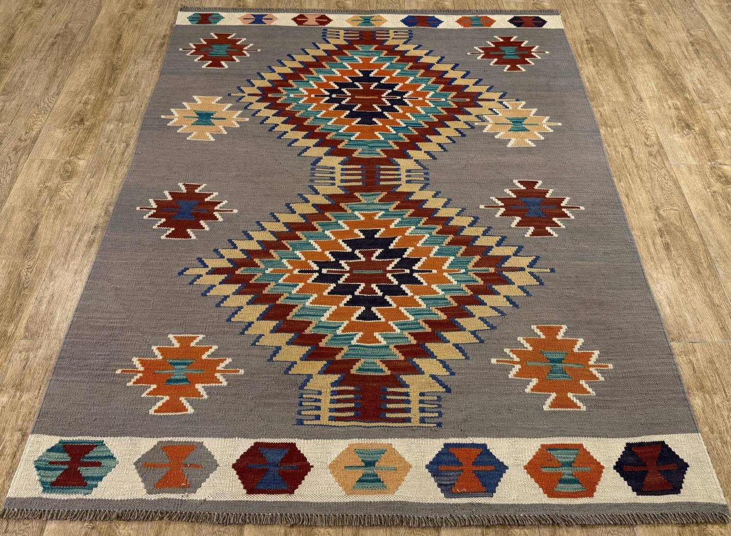 Rug Studios Teppich KELIM ORIGINAL HANDGEARBEITET, Rechteckig, Höhe: 5 mm, Handgewebt, 146 x 200 cm, Multi
