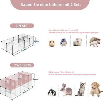 EUGAD Freigehege, Freigehege für Kaninchen, Welpenauslauf DIY transparent