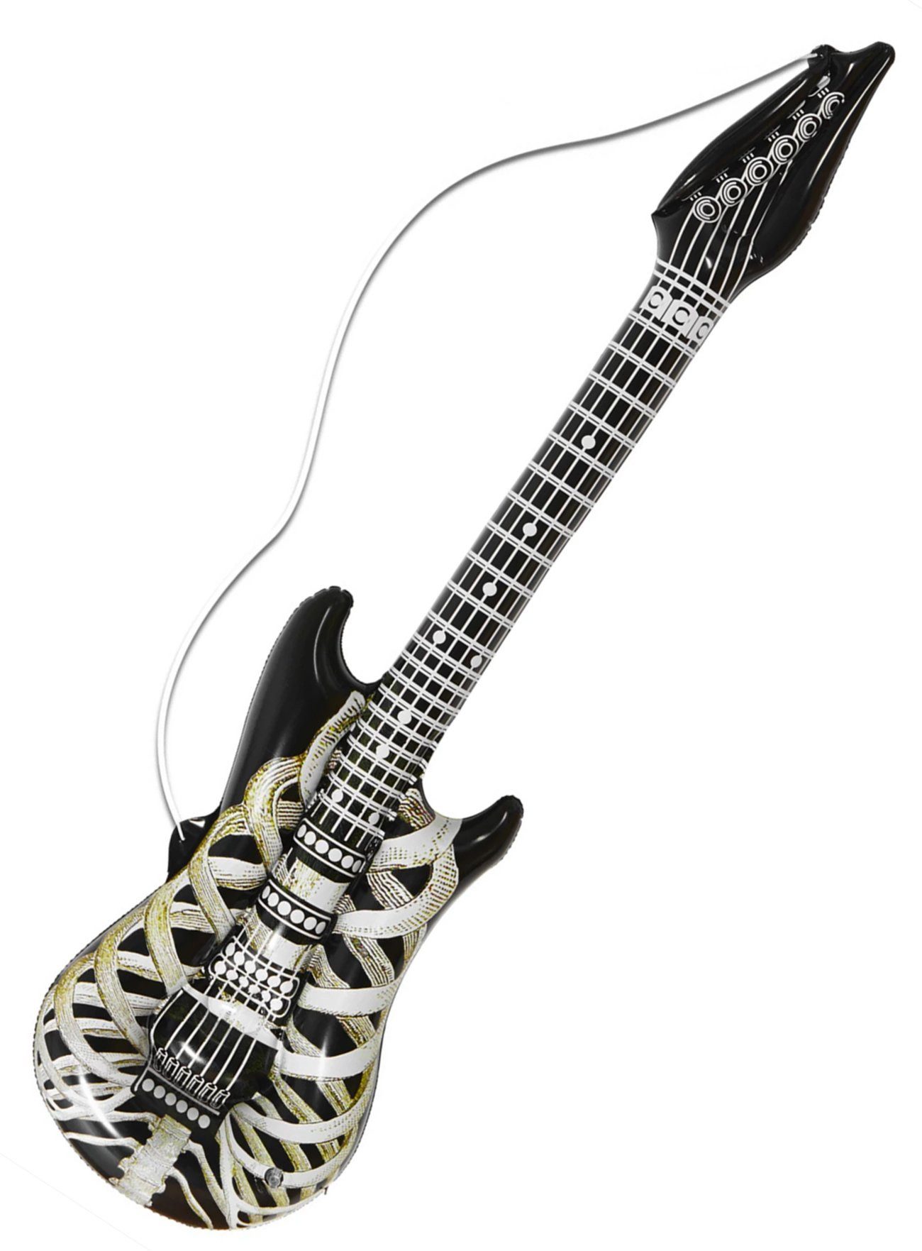 Widdmann Kostüm Aufblasbare Skelett Gitarre, Kunststoff-Accessoire zum Aufpusten