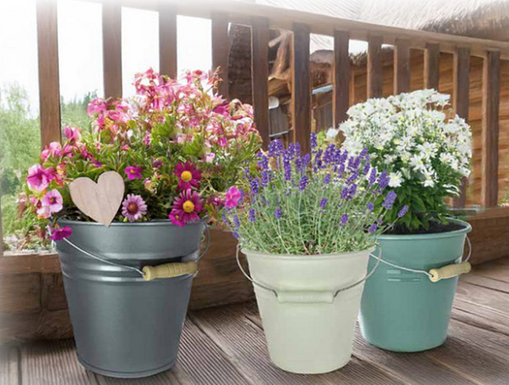 Ebaxx Putzeimer 1 x 10 oder 7 Liter METALL OPTIK Eimer Plastik Wasser Blumen Topf, 10 Liter Eimer 7 Liter Eimer Kunststoff Plastik