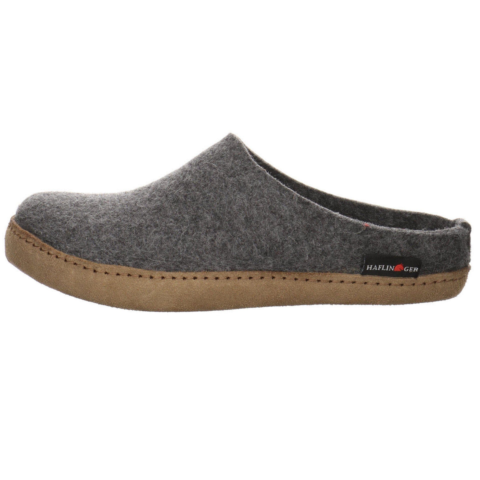 Emils Hausschuh Toffel Hausschuh Slipper Haflinger grau Textil dunkel Hausschuhe Damen