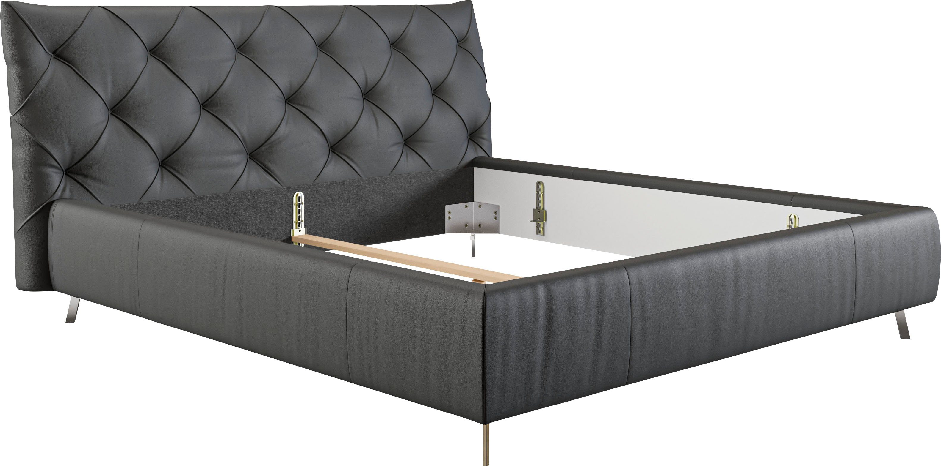 Home affaire Polsterbett Elloree in 4 Breiten bis 200cm, auch in Leder, Kopfteilhöhe 105cm, belastbar bis 280 kg, auch in Überlänge 220cm