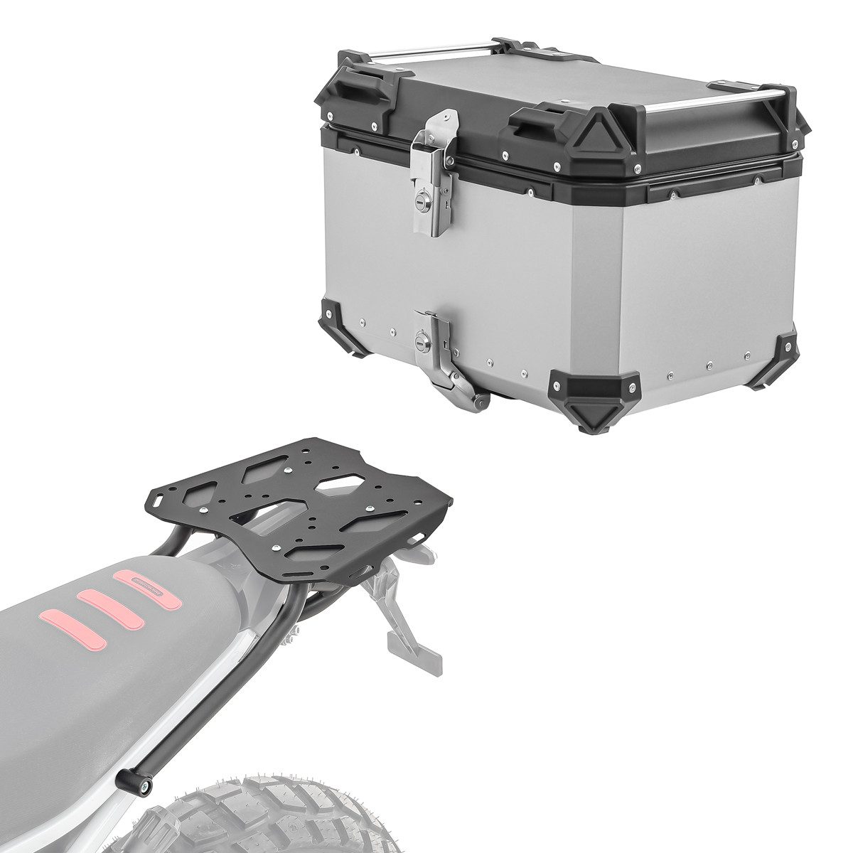 Bagtecs Topcase Set Alu Topcase + Gepäckbrücke passend für BMW F 900 GS 24-25 # XB55 s