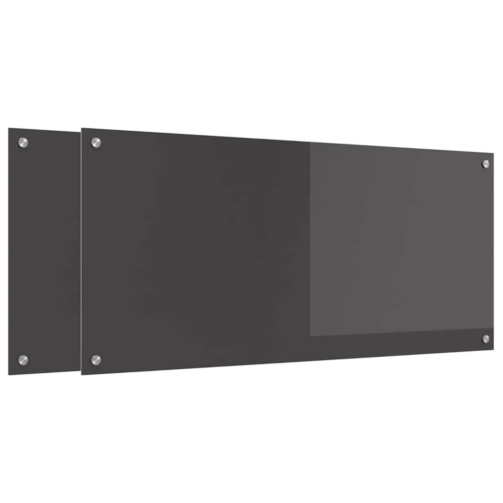 vidaXL Küchenrückwand Küchenrückwand 2 stk. Dunkelgrau 110 x 50 cm Gehärtetes Glas, (2-tlg)