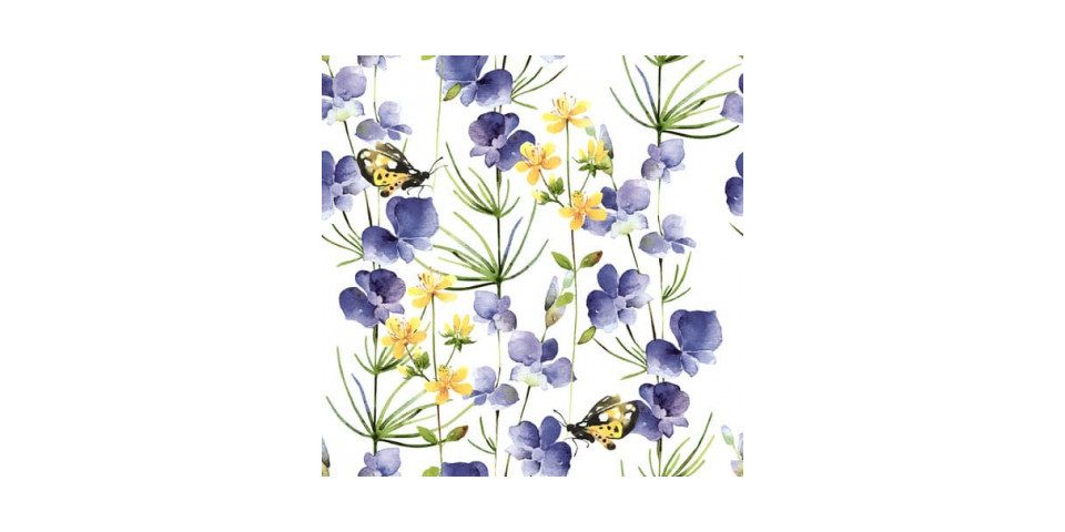 Duni Papierserviette Duni Servietten Blue Blossoms 24 x 24 cm - 20er