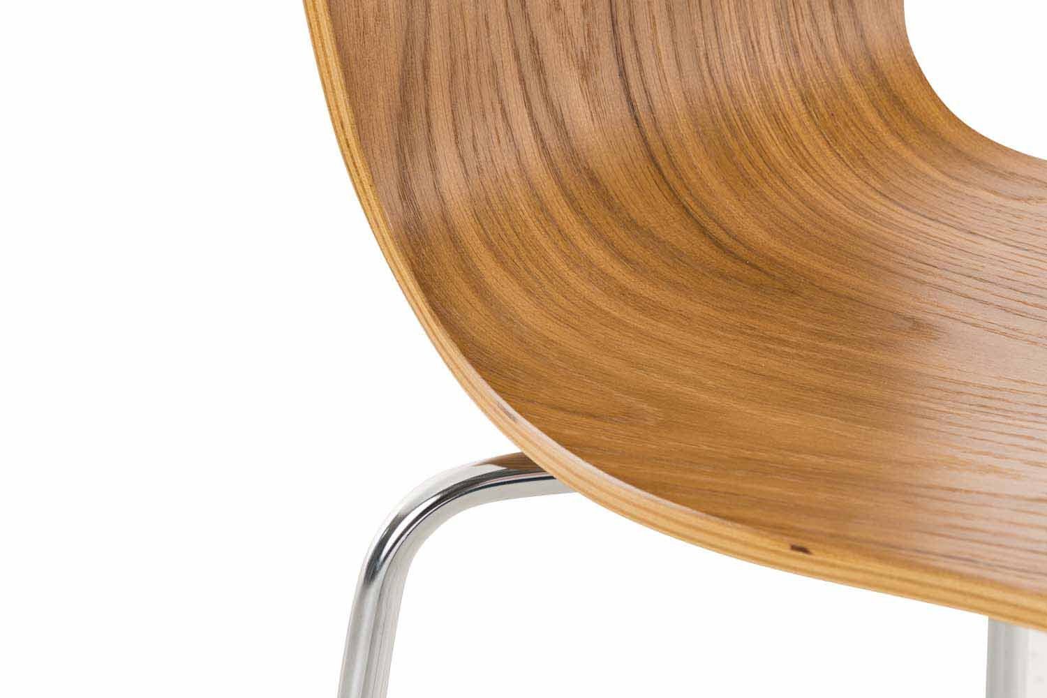 Holz Konferenzstuhl Warteraumstuhl Gestell: Besucherstuhl chrom Sitzfläche: Messestuhl), ergonomisch - Jaron eiche TPFLiving geformter Metall mit - - Sitzfläche - (Besprechungsstuhl