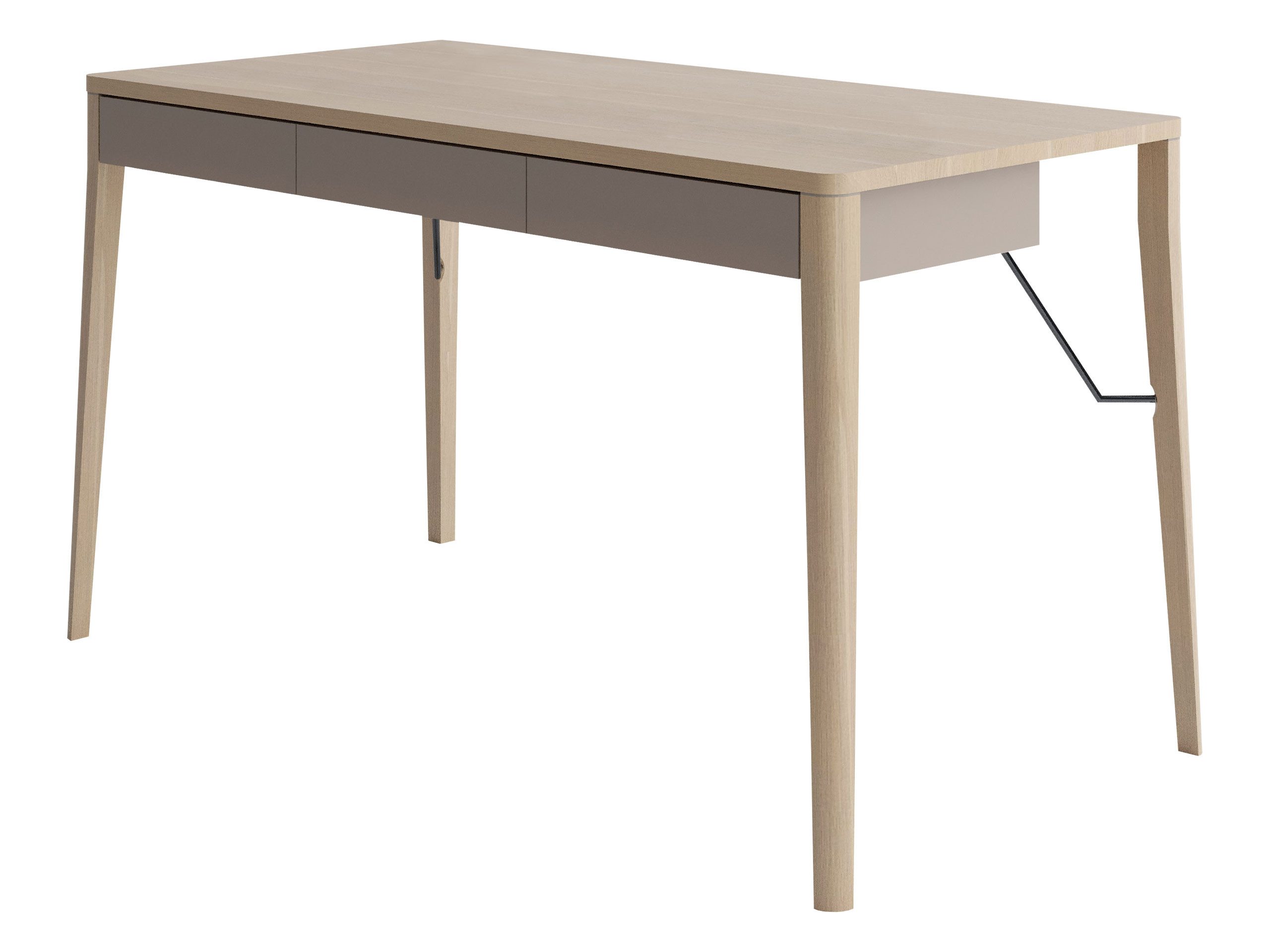 MIRJAN24 Schreibtisch Match 3S MK01 (mit drei Schubladen), Holzbeine, 139x71x77 cm