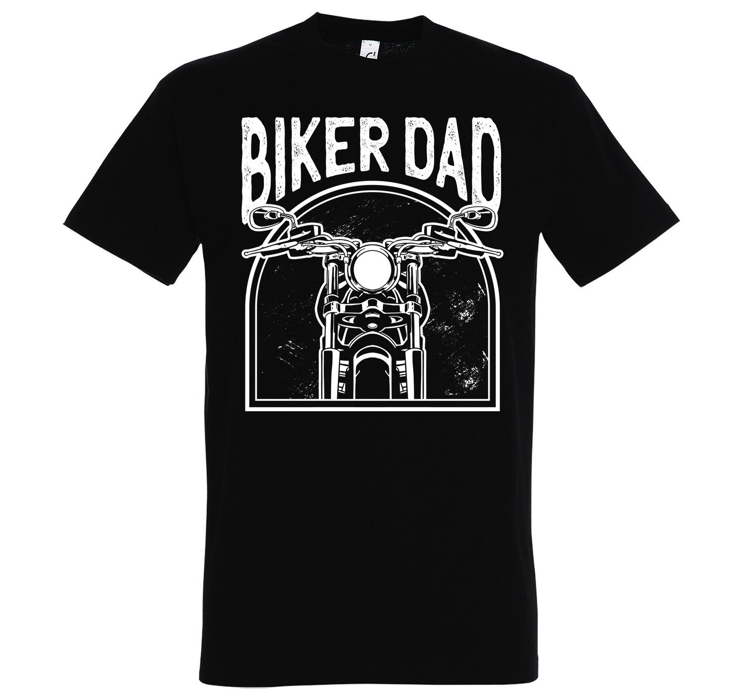Designz trendigem Schwarz T-Shirt Frontprint Herren mit Youth "Biker Shirt Dad"