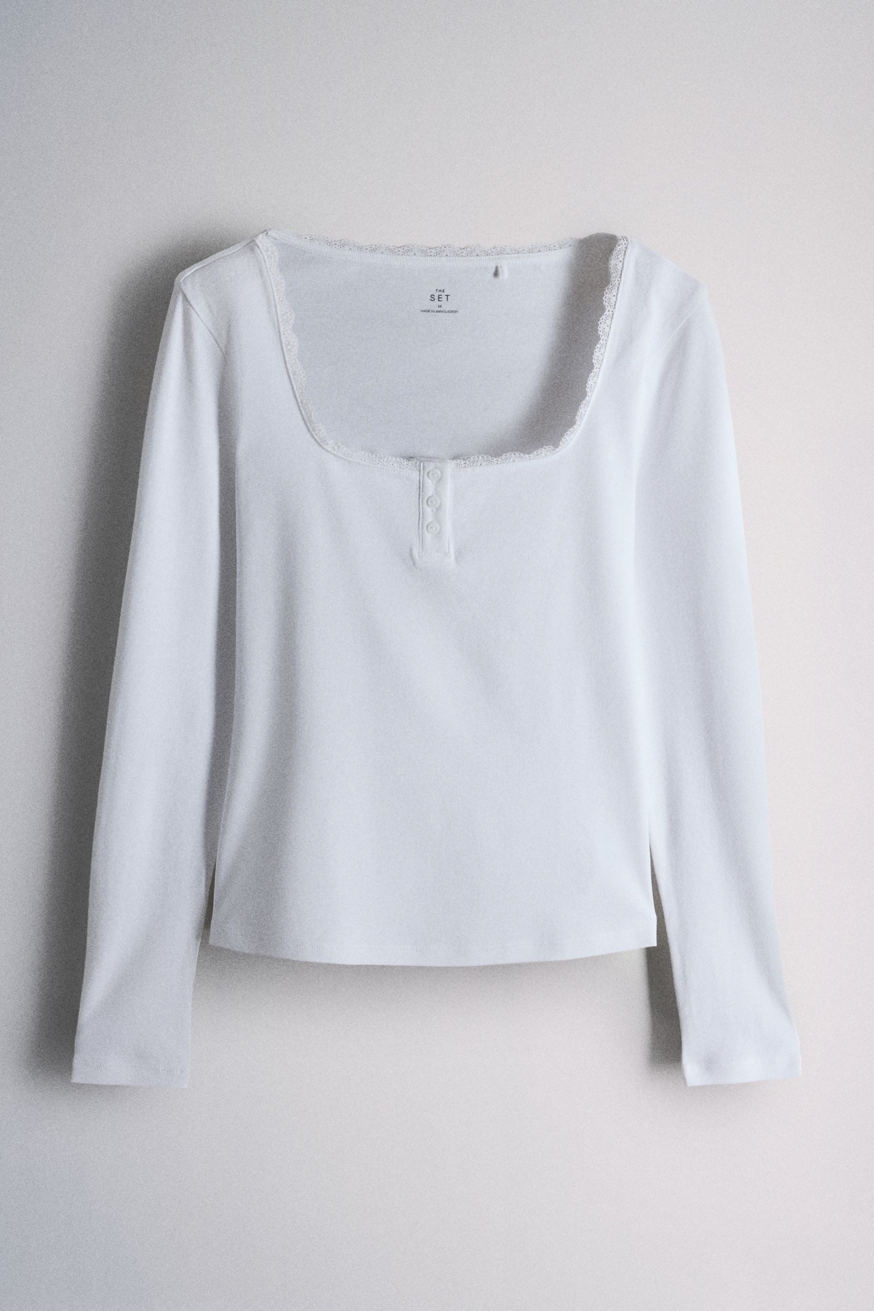 The Set Langarmshirt The Set Henley-Langarmshirts mit Spitze, 4er-Pack (4-tlg) – Bild 2 von 5