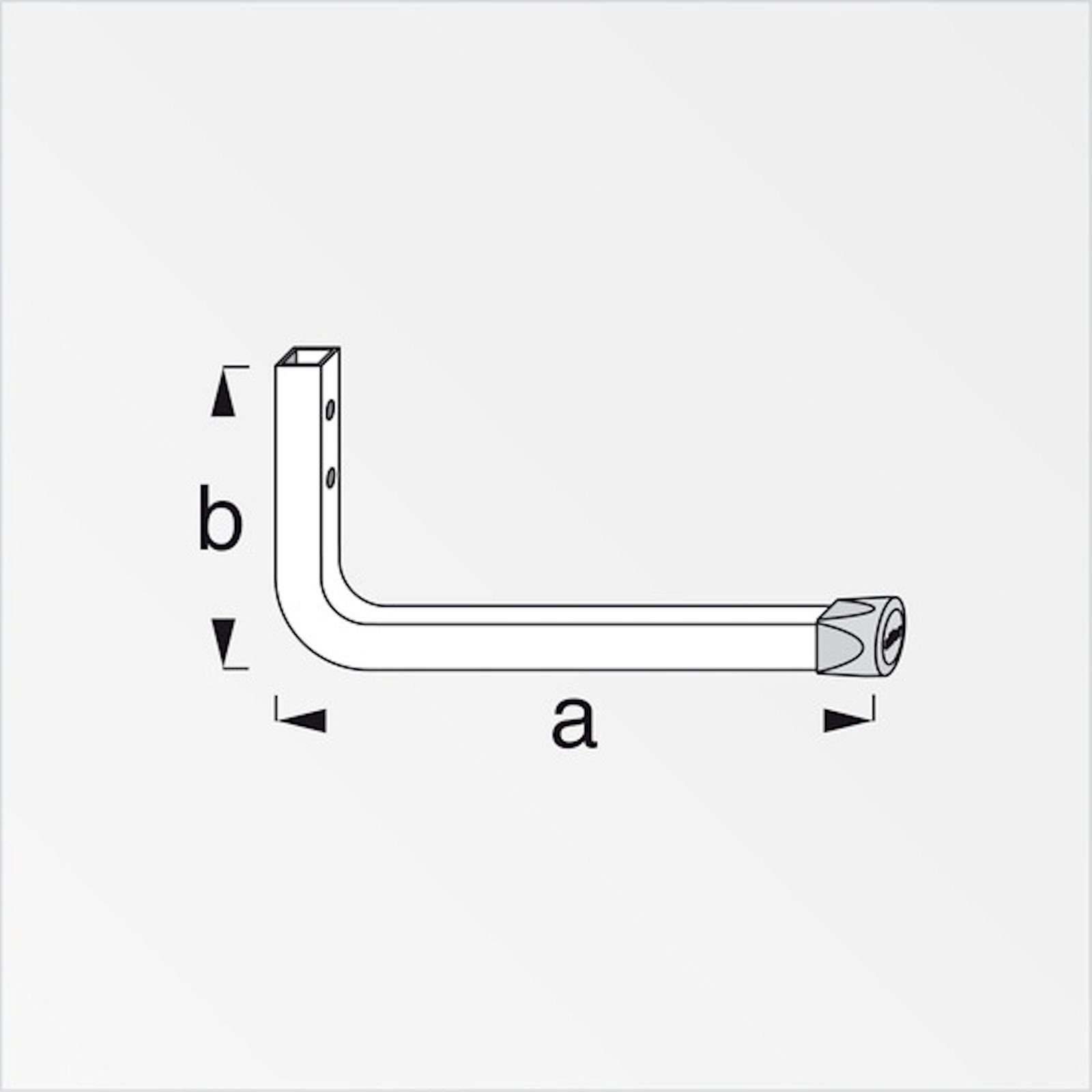 SO-TECH® Wandhaken Garagen-Haken Allzweckhaken Gerätehalter, 80 x 175 mm, (1-St), Metall verzinkt, belastbar bis 15 kg, mit roter Kappe
