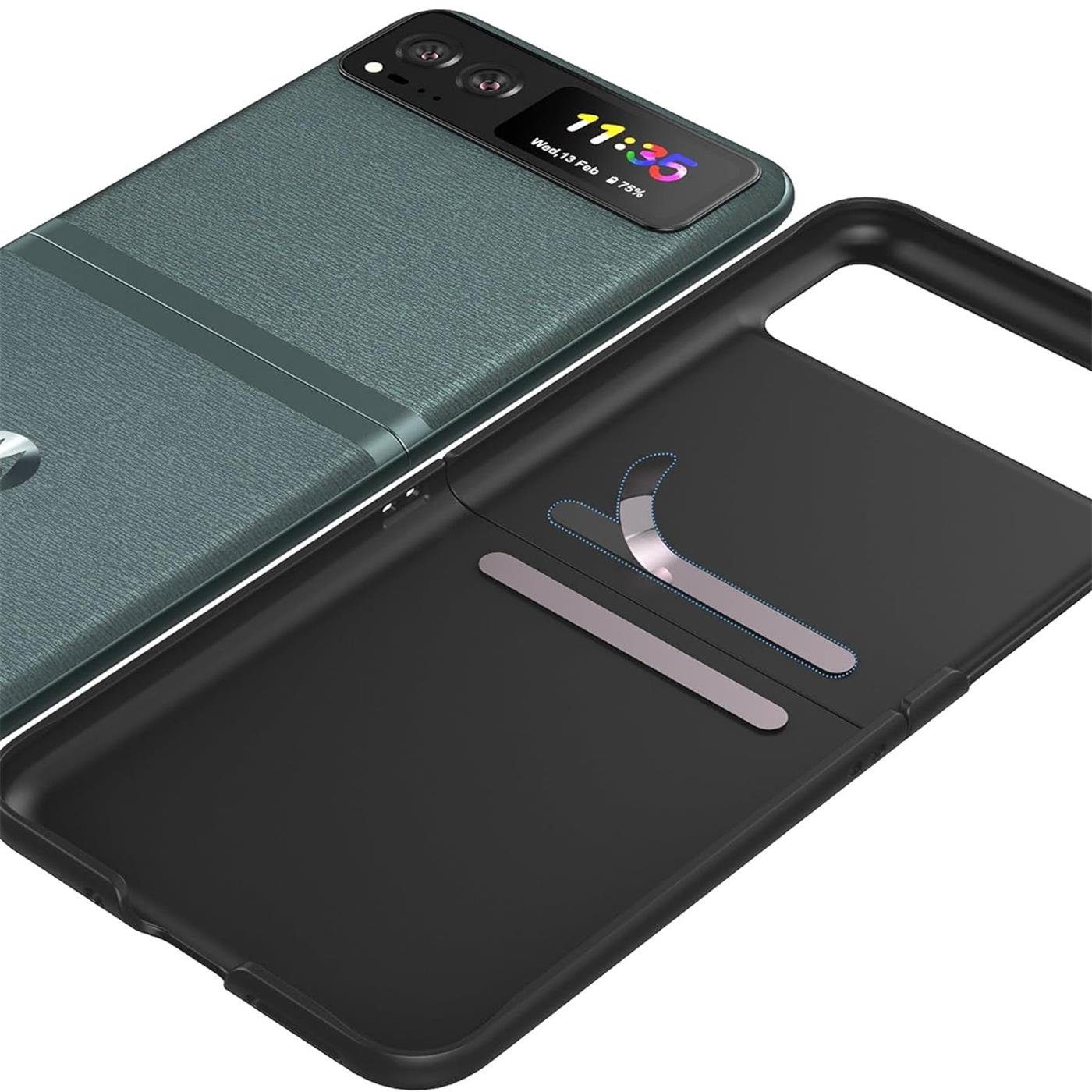 CoolGadget Handyhülle Black Series Handy Hülle für Motorola Razr 40 6,9 Zoll, Edle Silikon Schlicht Robust Schutzhülle für Razr 40 Hülle