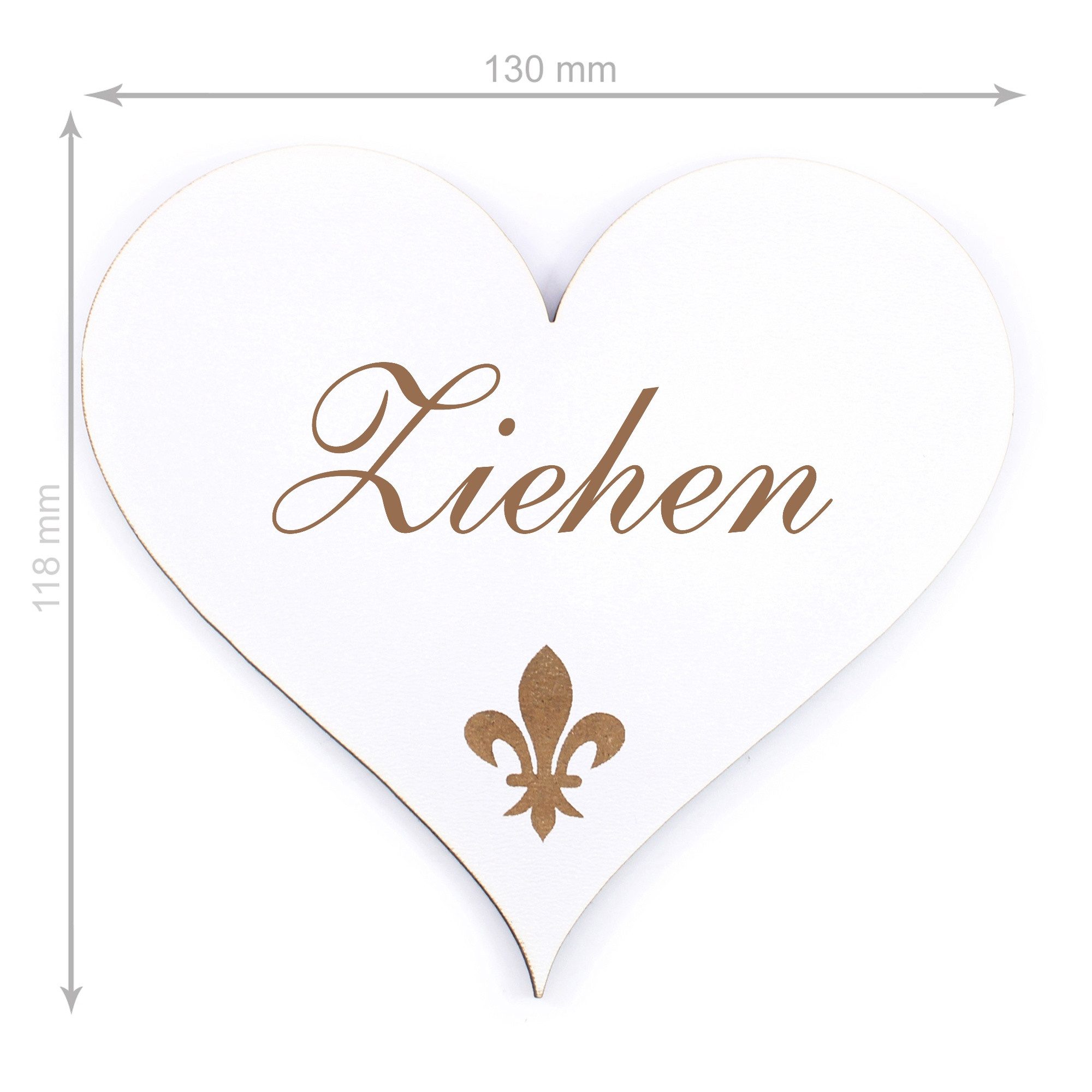 Thumbnail - Dekolando Hinweisschild Türschild Herz - Ziehen - Schild 13 x 12 cm - Schilder Türschilder