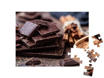 puzzleYOU Puzzle Schokoladenstücke und Zimtstangen, 48 Puzzleteile, puzzleYOU-Kollektionen Schokolade