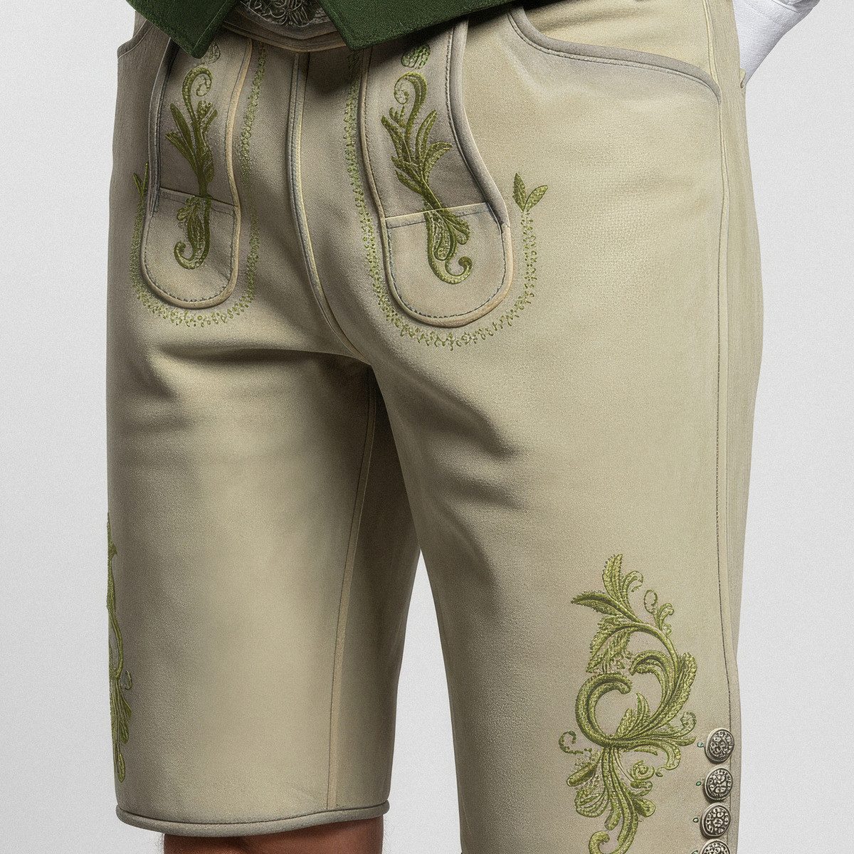Krüger Trachtenlederhose Maurus Herren (1-tlg) Trachtenlederhose, Trachtenhose, Bayerische Lederhose, Oktoberfest