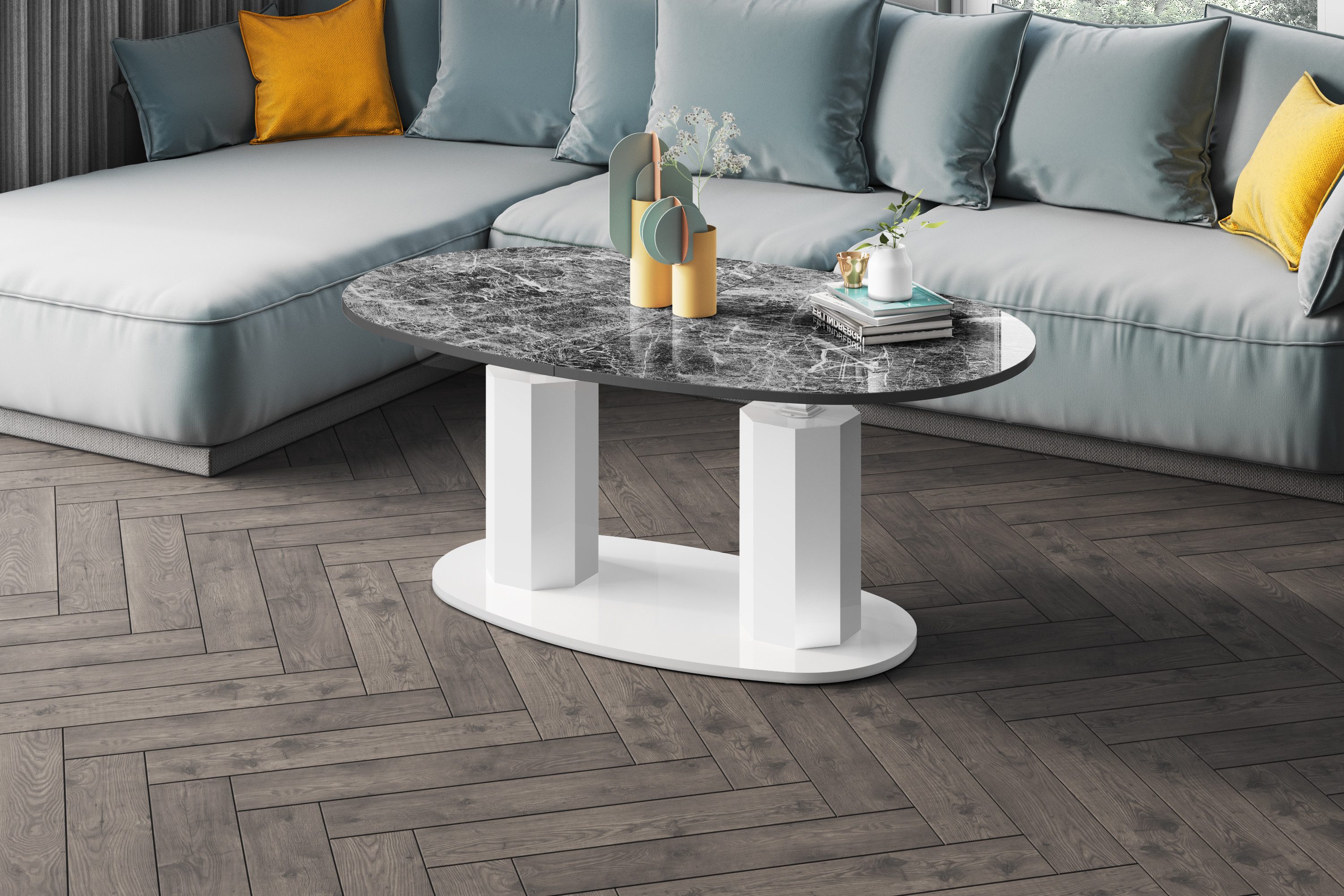 designimpex Couchtisch Design HBL-111 stufenlos höhenverstellbar günstig online kaufen