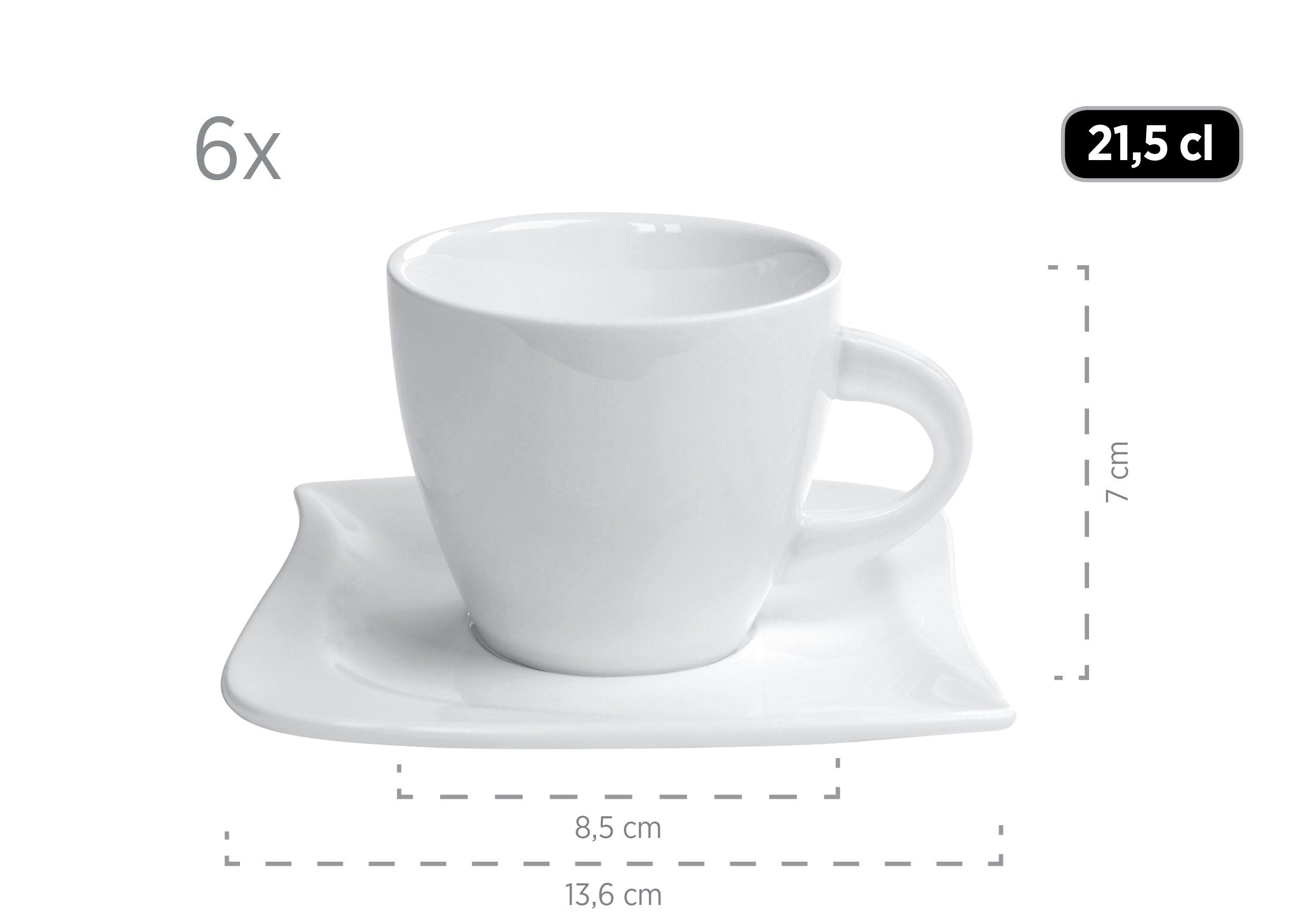 MÄSER Kaffeeservice LA MUSICA (18-tlg), 6 Personen, Porzellan