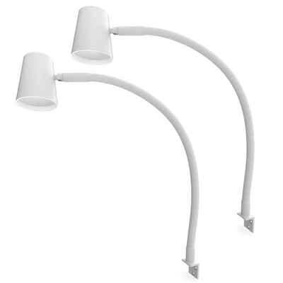kalb Bettleuchte LED Leseleuchte weiß, flexibler Leuchten-Hals, dimmbar, 2er SET