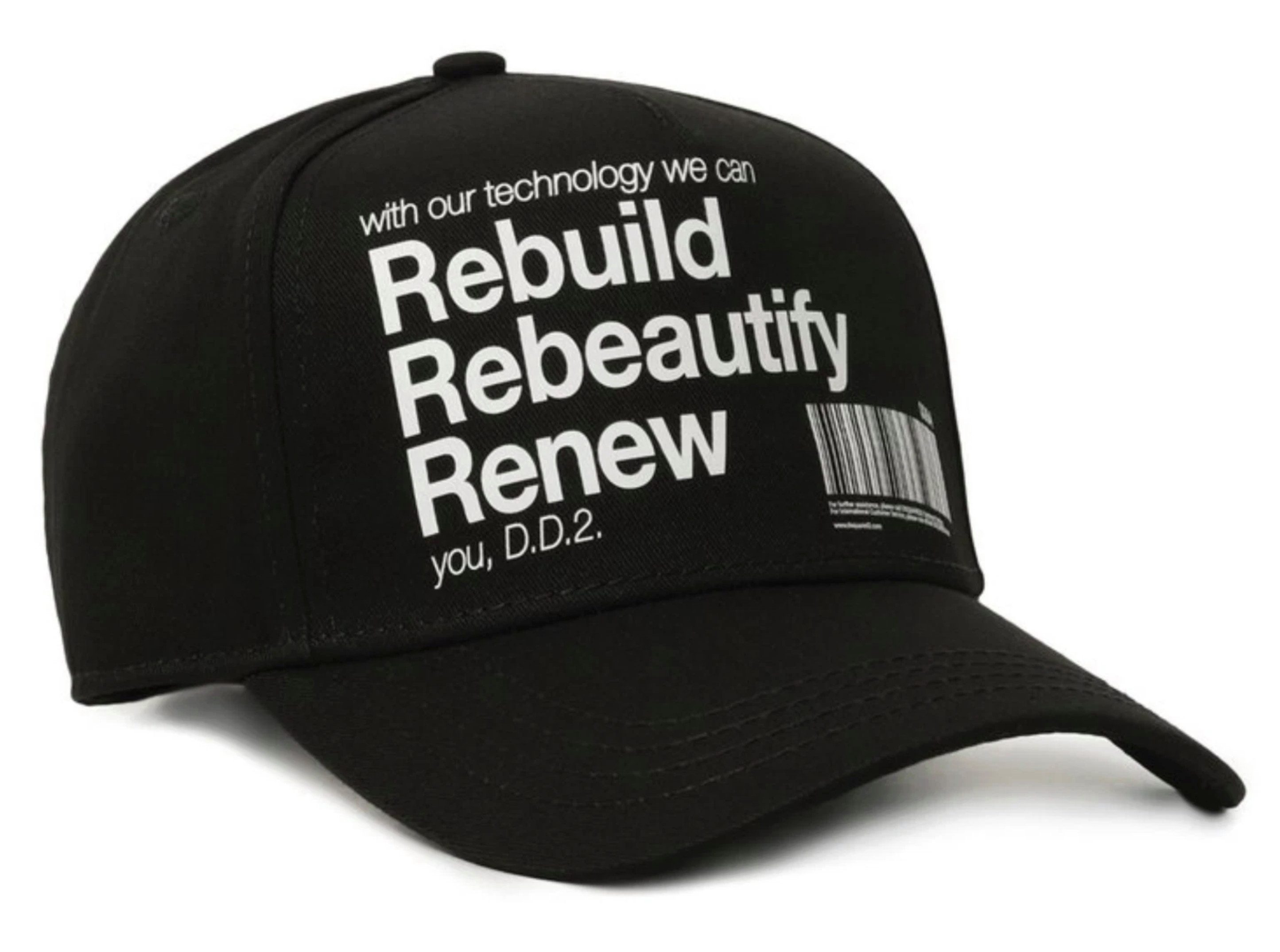 Dsquared2 Baseball Cap Rebuild Renew Retro Icon Basecap Cap Mütze Basebalkappe Auffälliger „Rebuild Rebeautify Renew“ Frontprint