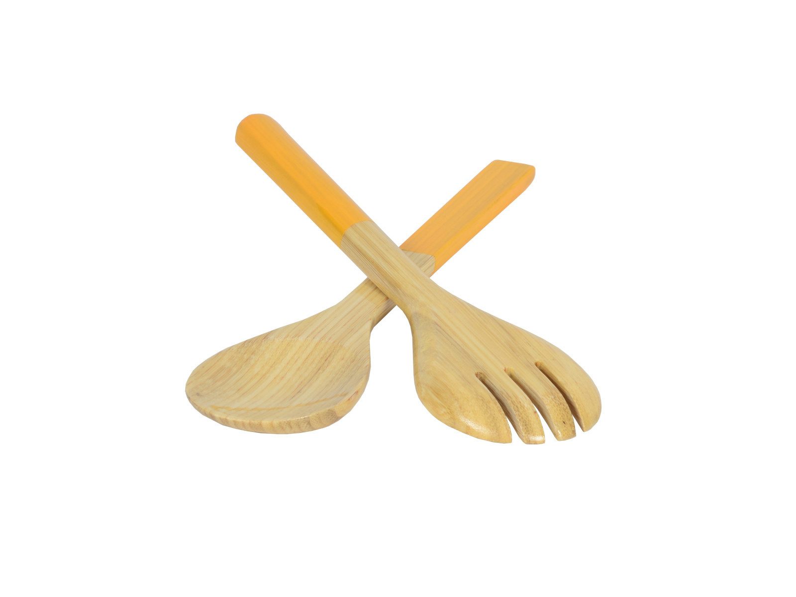 albert l. (punkt) Besteck-Set Bambus Salatbesteck gelb 2tlg, Bambus, Salatbesteck 27,5