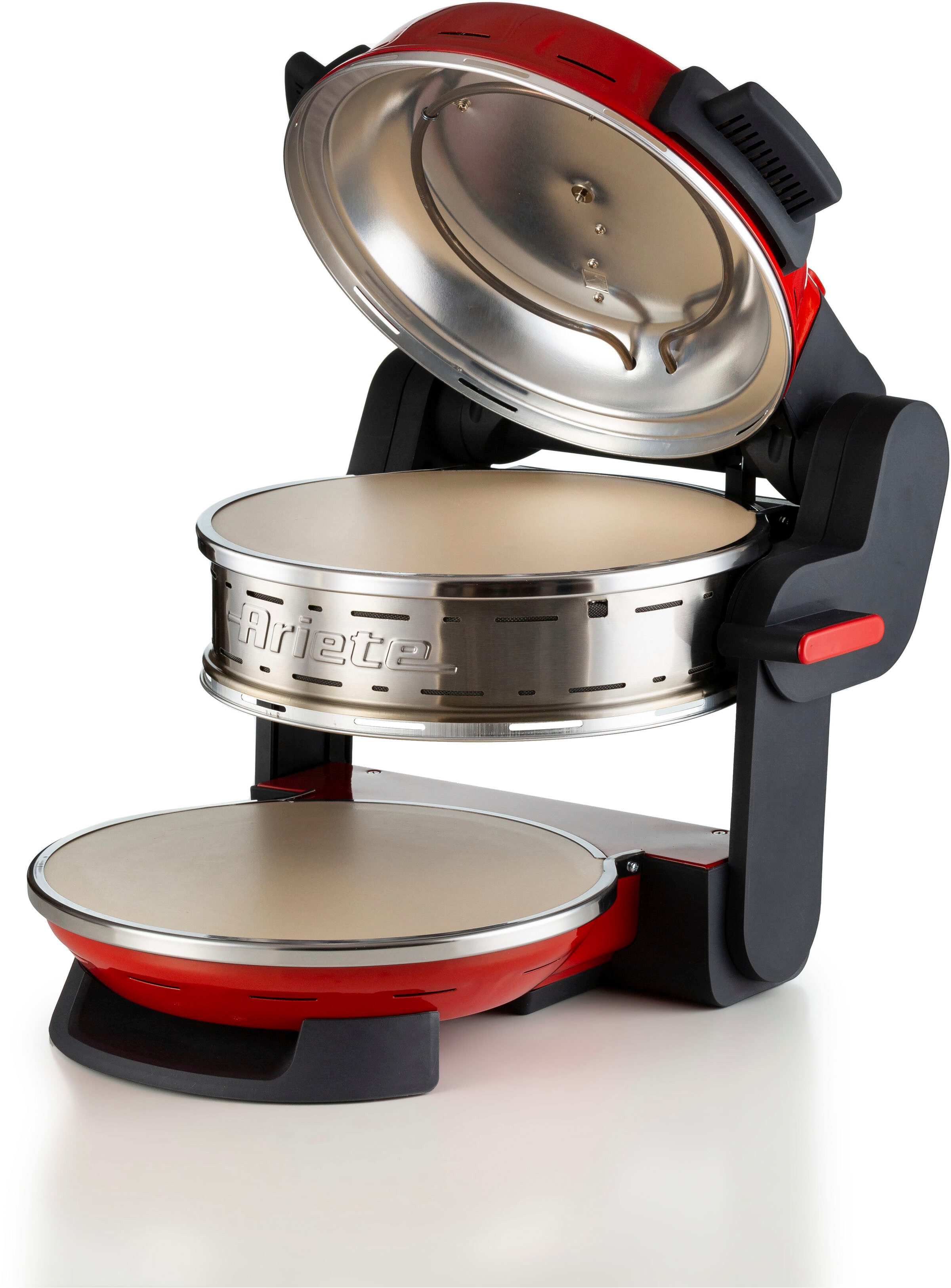 Ariete Pizzaofen 927R Doppelpizzaofen für 2 Pizzen gleichzeitig, rot