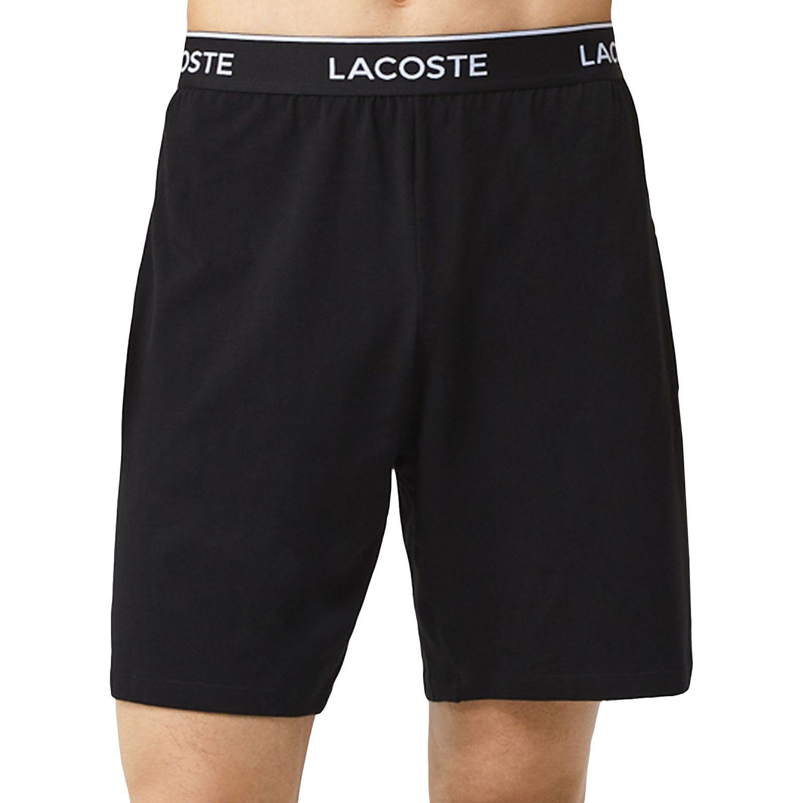 Lacoste Pyjamashorts Loungewear Shorts noir umlaufenden Markenschriftzug 031 mit
