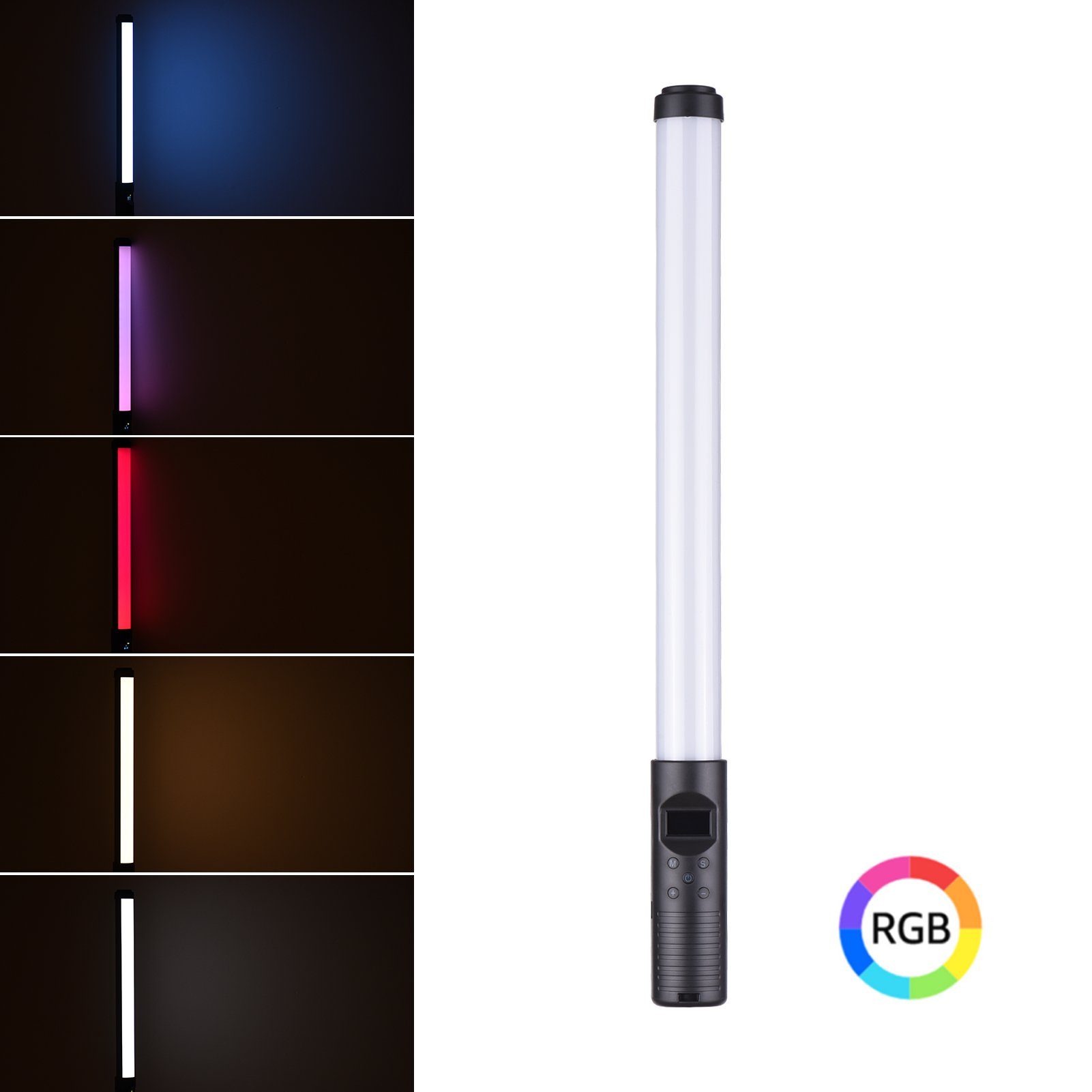 K/3000 Zweifarbig, LED-Fotografielicht W Andoer RGB-Lichtstab, Motivstrahler 20 K–6500 LED 3000 K, K–6000