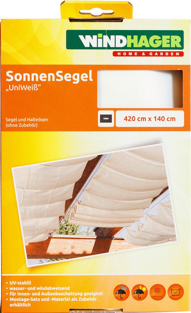 Windhager Sonnensegel, für Seilspannmarkise, inklusive Laufhaken, 4,2x1,4 m