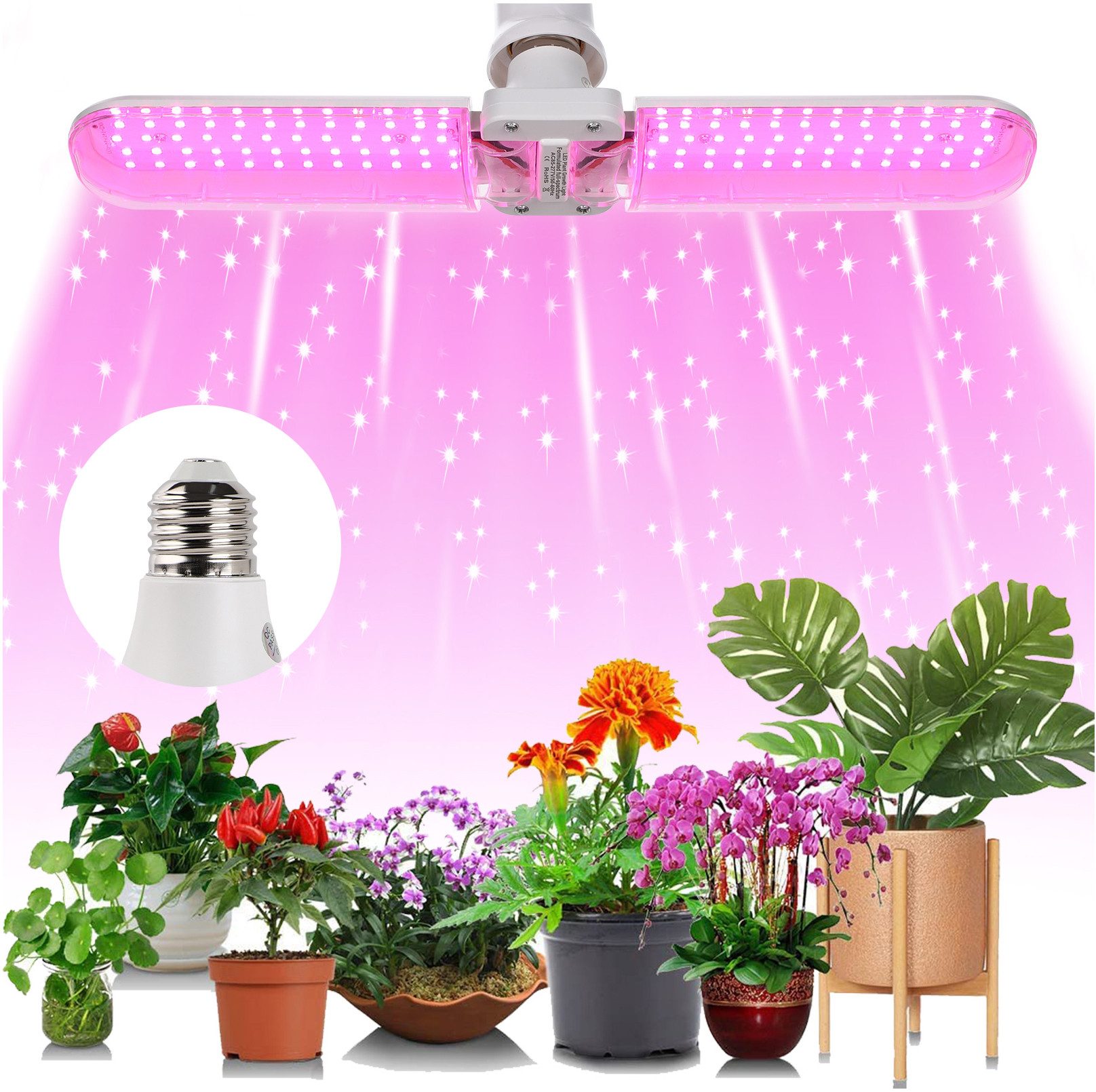 Jibenhome Pflanzenlampe LEDs Vollspektrum/Sonnenlichts Pflanzenlicht mit E2 günstig online kaufen