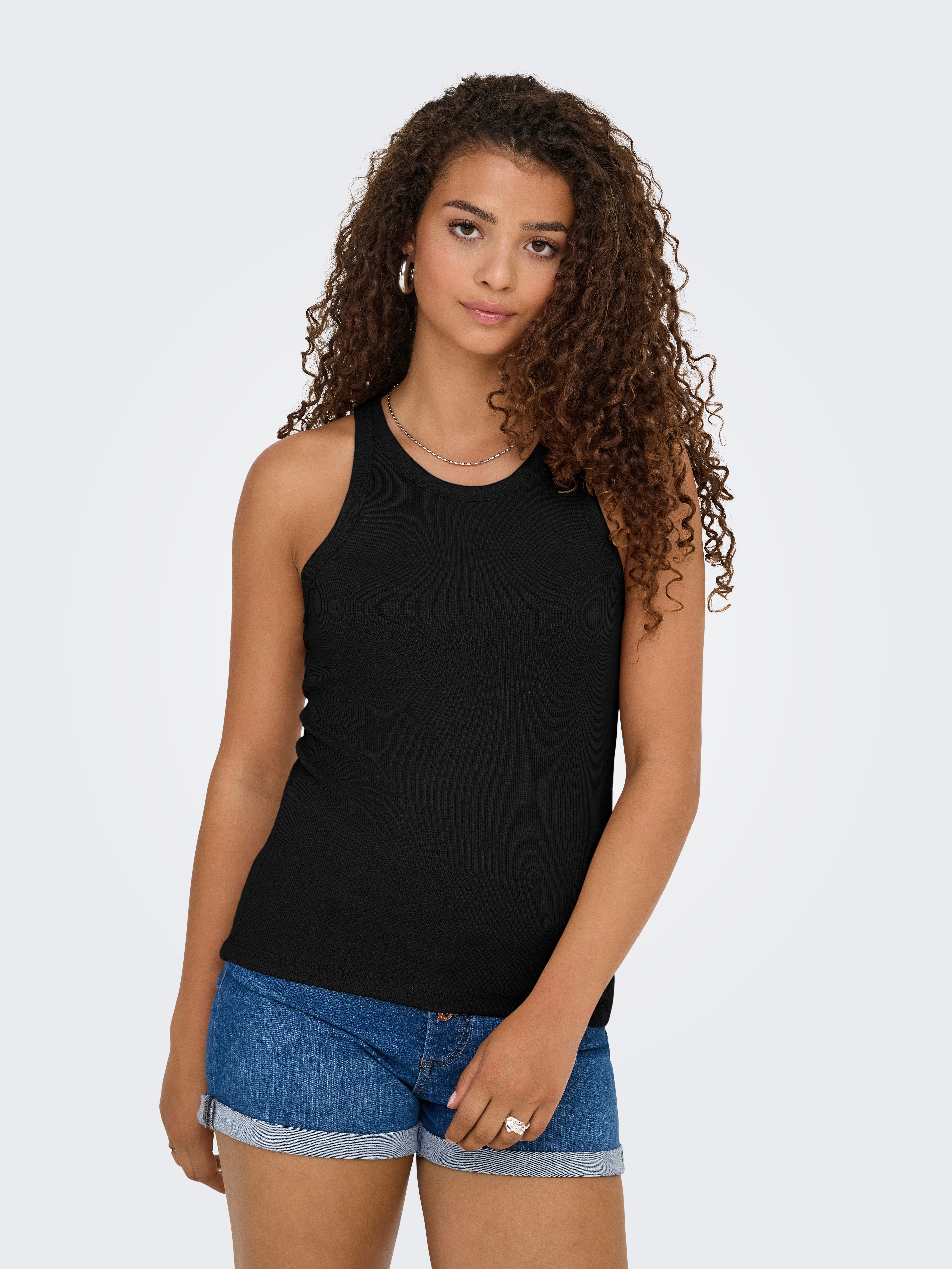 ONLY Tanktop ONLLINDSAY TANK TOP 2 PACK (Packung, 2-tlg) Baumwollmischung